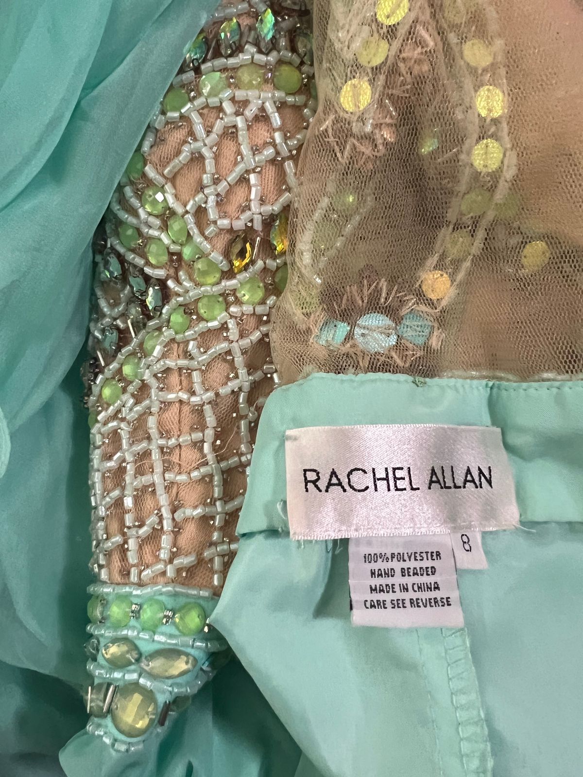 Rachel Allan Size 8 Prom High Neck Blue Floor Length Maxi on Queenly