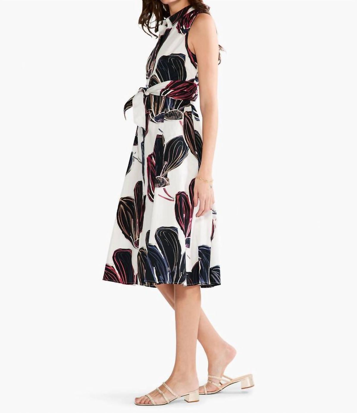 Style 1-1671174867-2696 Nic + Zoe Size L High Neck Floral Black Cocktail Dress on Queenly