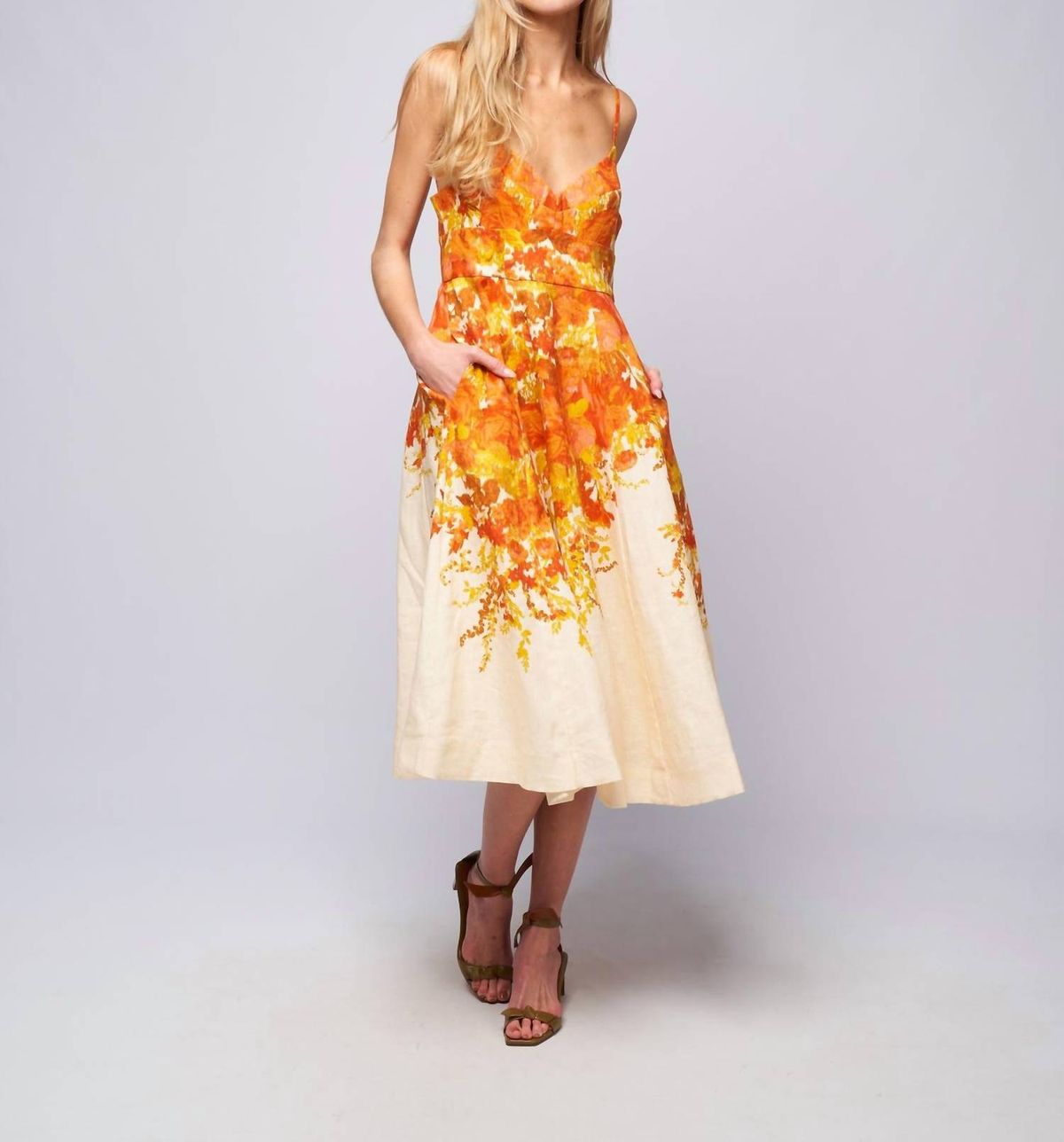 Style 1 2466259062 649 Zimmermann Size 2 Floral Orange Cocktail Dress on Queenly