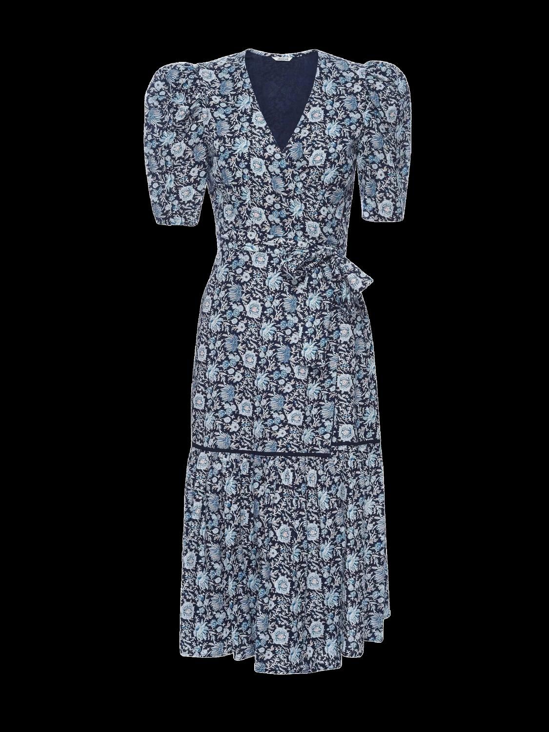 Style 1-841776351-2168 St. Roche Size 8 Floral Navy Blue Cocktail Dress on Queenly