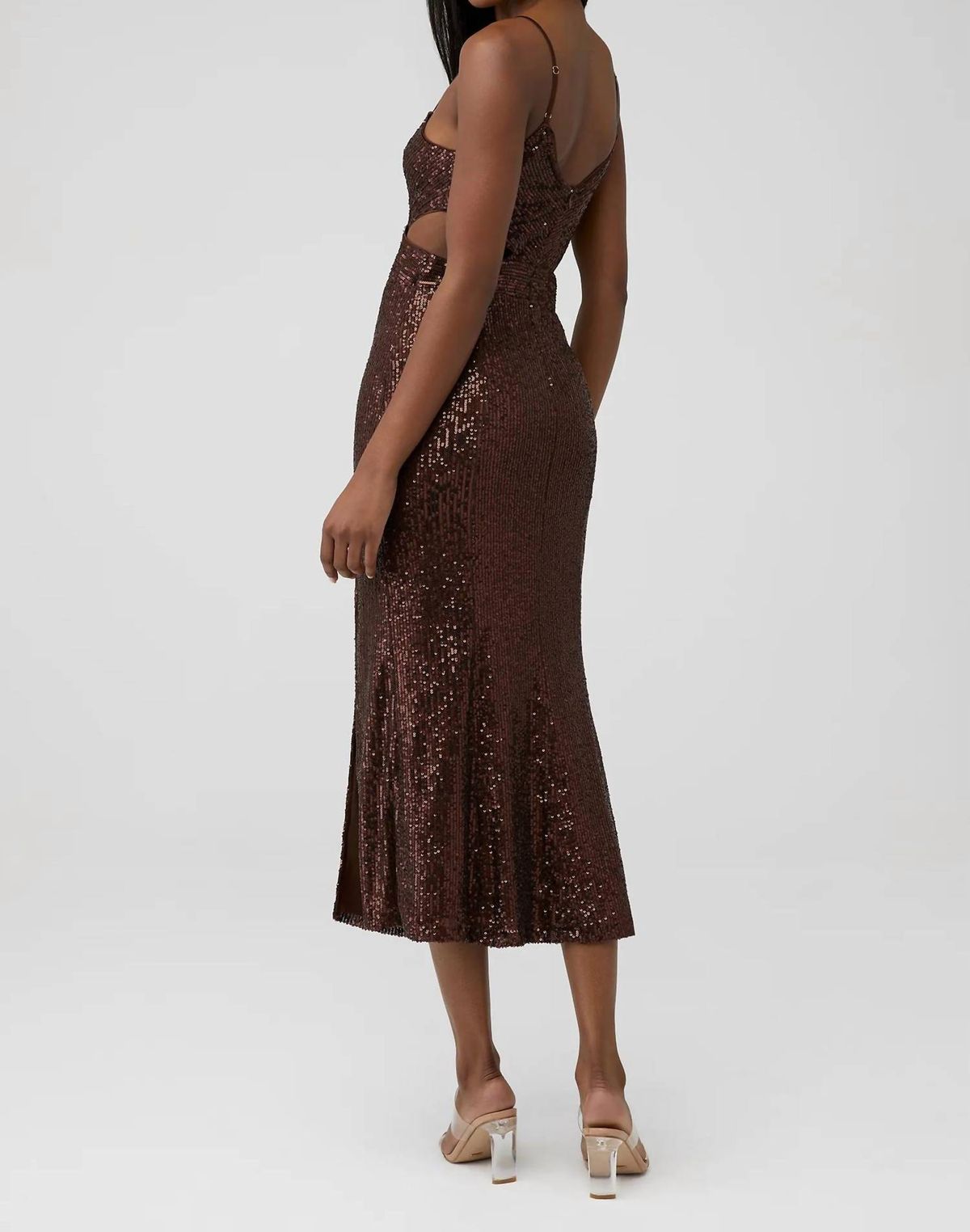Style 1-991944611-2696 SAYLOR Size L Brown Cocktail Dress on Queenly