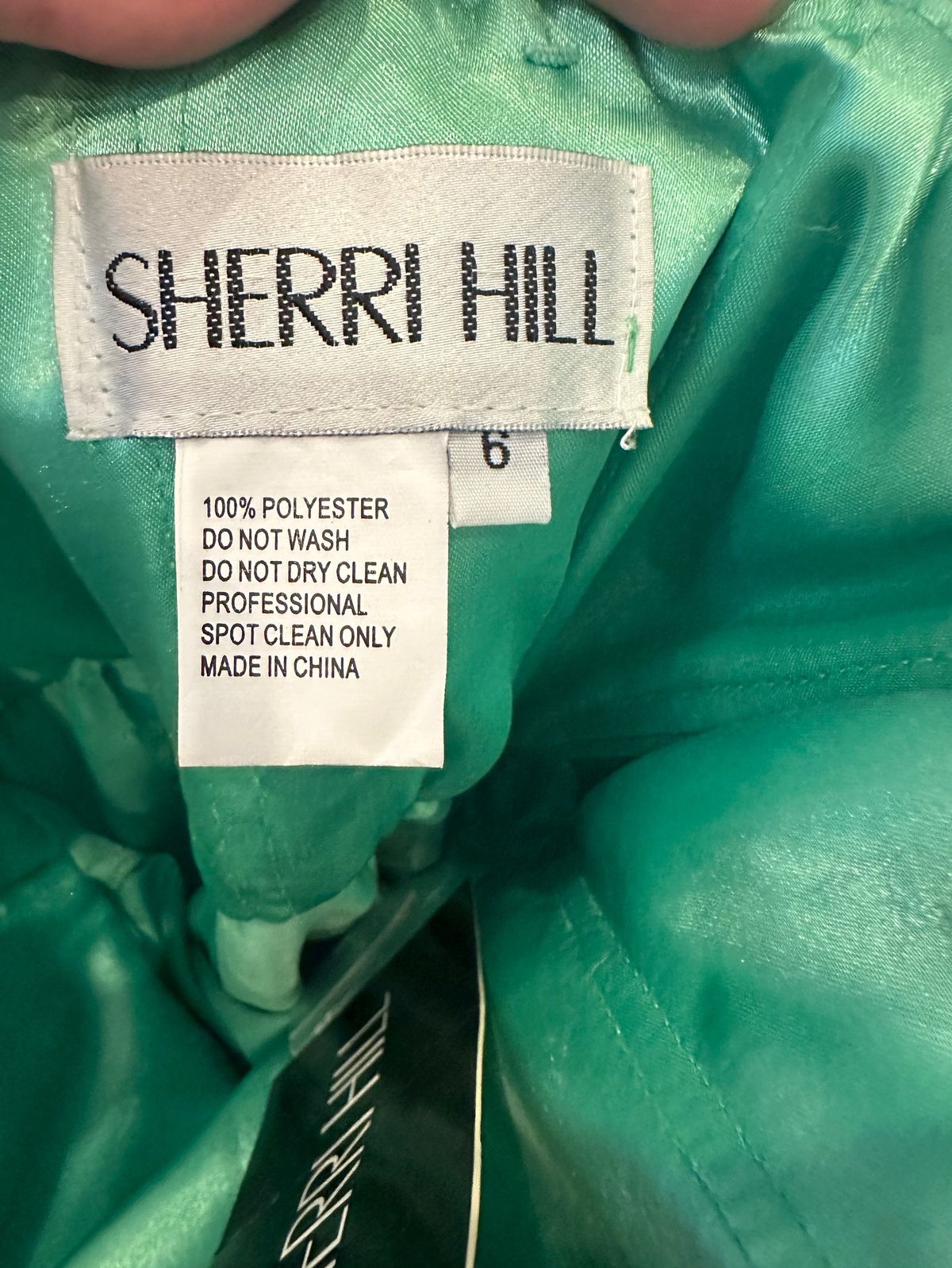 Sherri Hill Size 6 Prom Strapless Sequined Green Ball Gown on Queenly