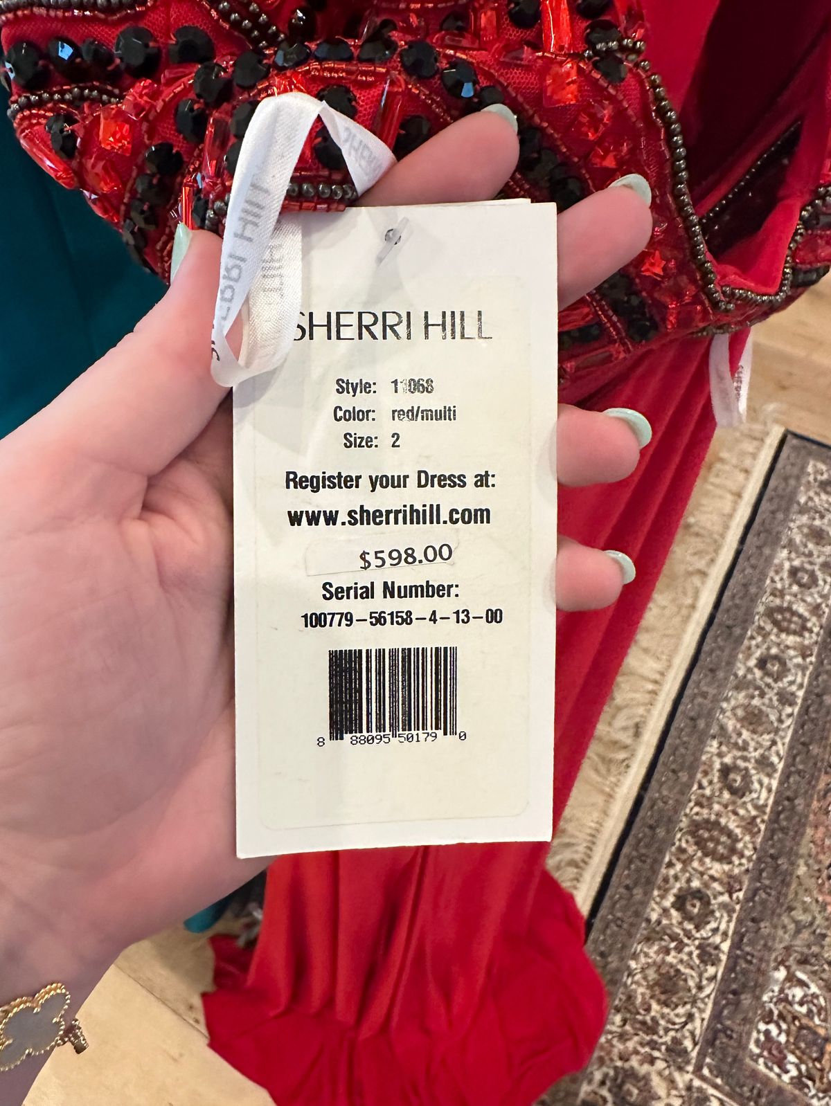 Sherri Hill Size 2 Prom High Neck Sequined Red Ball Gown on Queenly