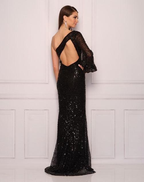 Style 11099 Dave and Johnny Size 8 Prom Black Floor Length Maxi on Queenly