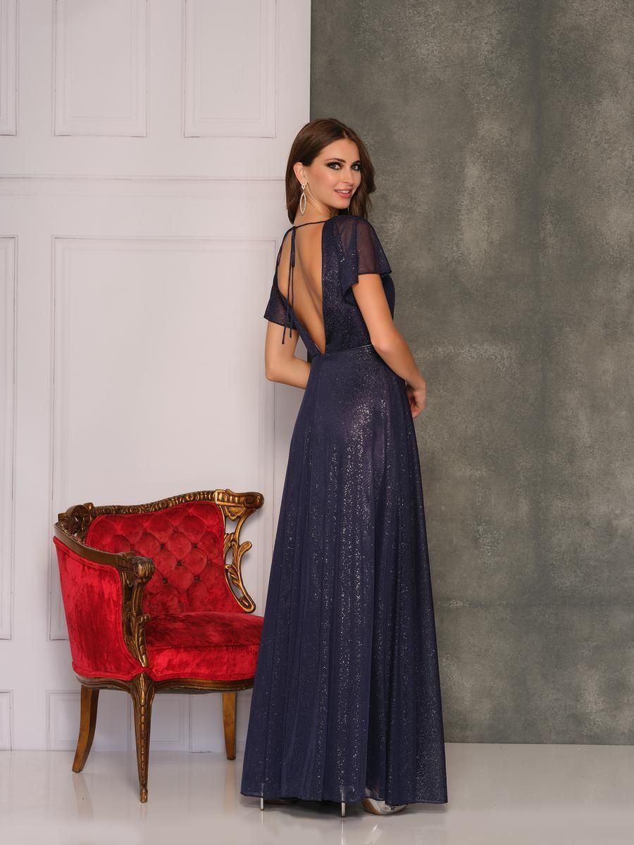 Style 10585 Dave and Johnny Plus Size 16 Prom Navy Blue Floor Length Maxi on Queenly