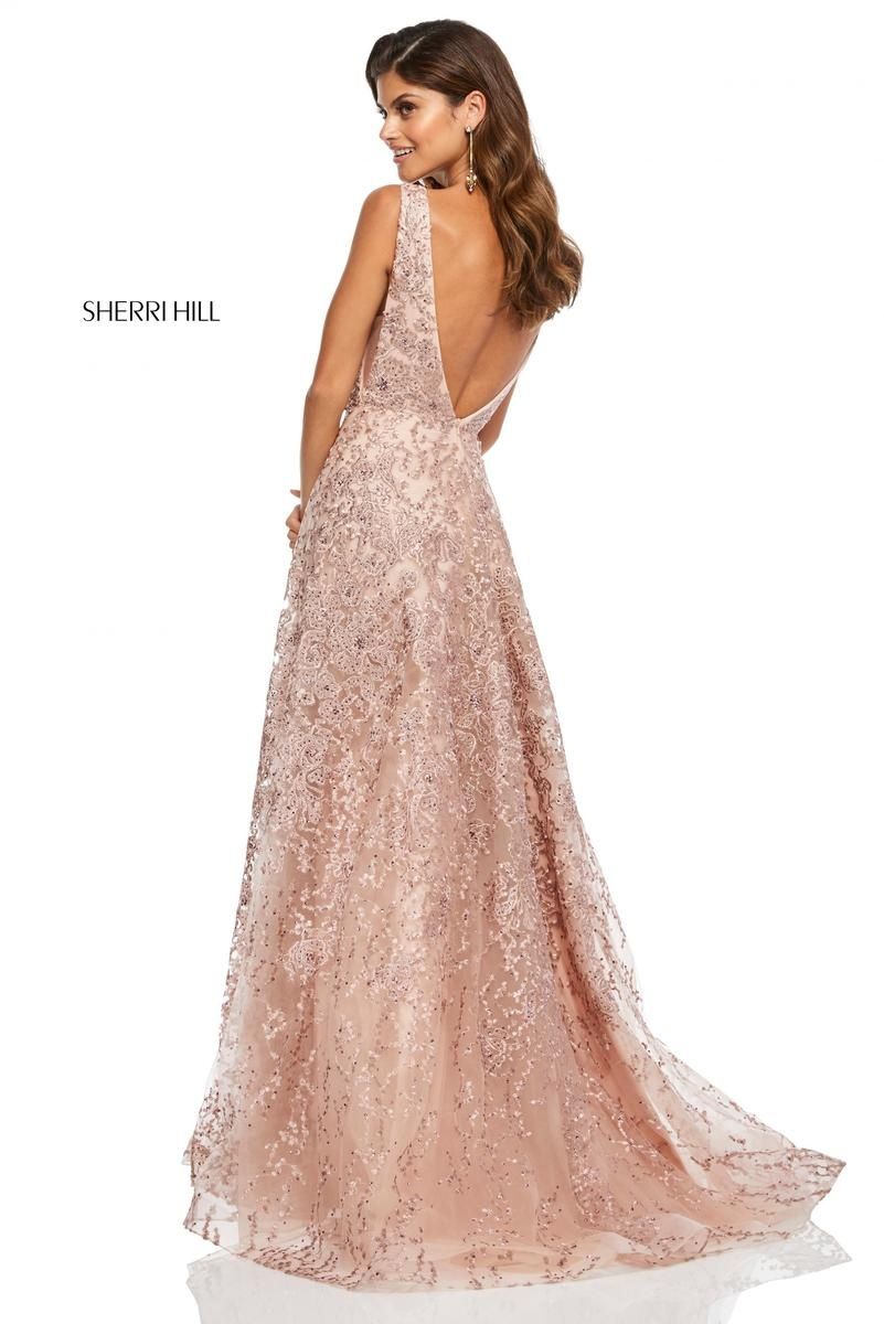 Style 52877 Sherri Hill Size 12 Prom Nude Ball Gown on Queenly