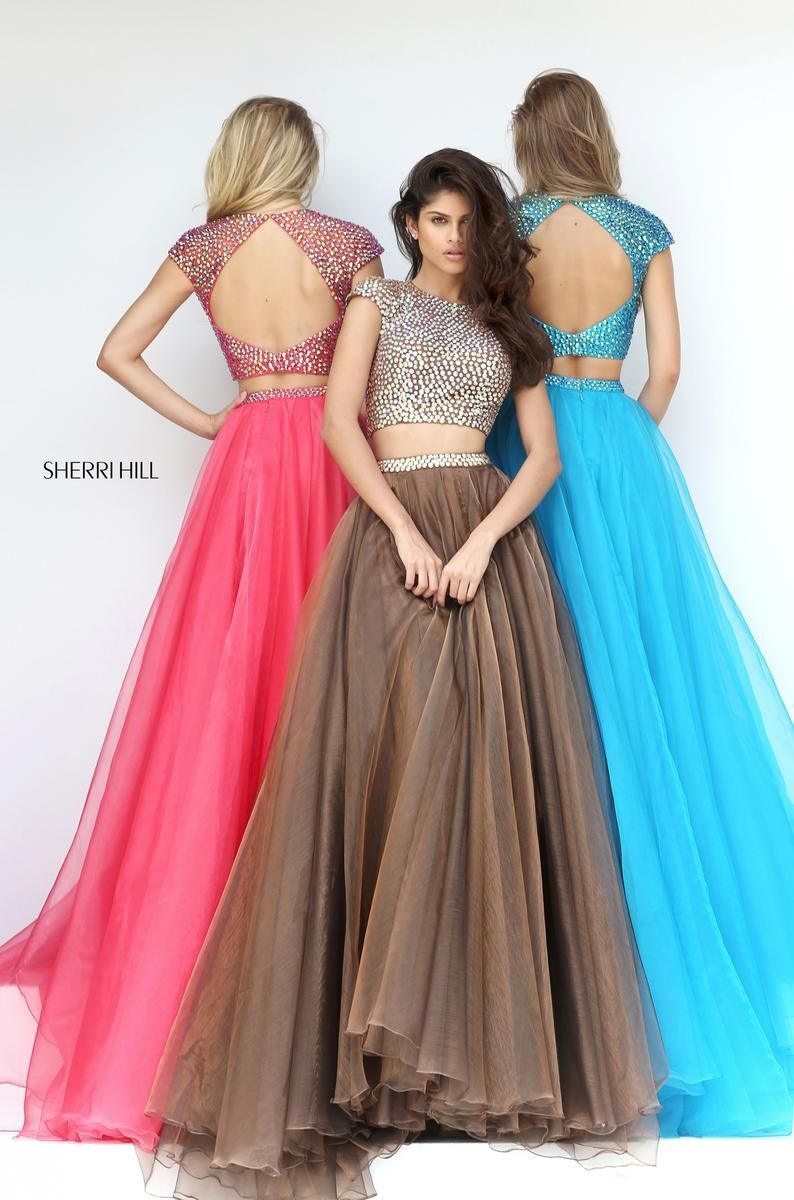 Style 50561 Sherri Hill Size 10 Prom Brown Ball Gown on Queenly