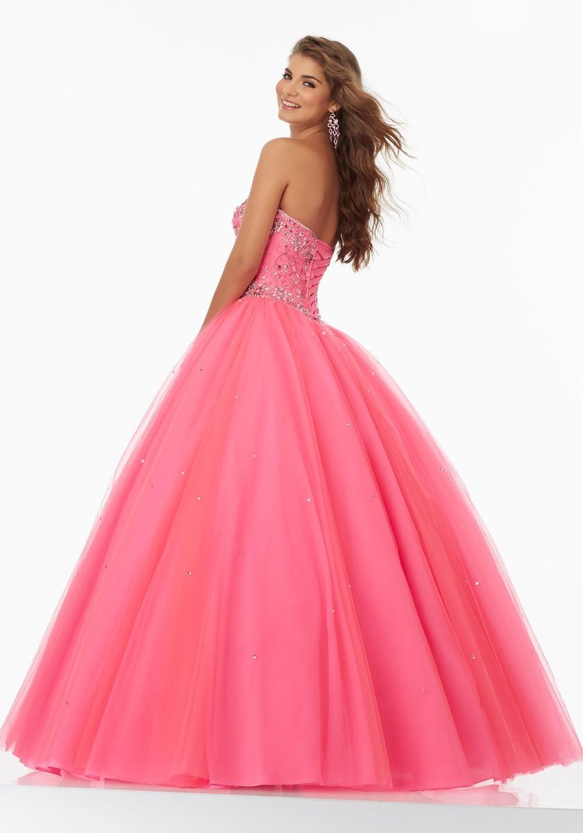 Style 99154 MoriLee Size 8 Pageant Pink Ball Gown on Queenly