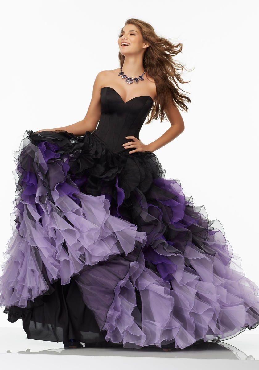 Style 99101 MoriLee Size 2 Prom Black Ball Gown on Queenly