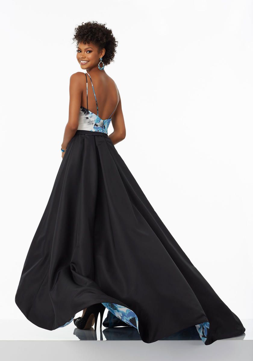 Style 99084 MoriLee Size 00 Prom Floral Black Ball Gown on Queenly