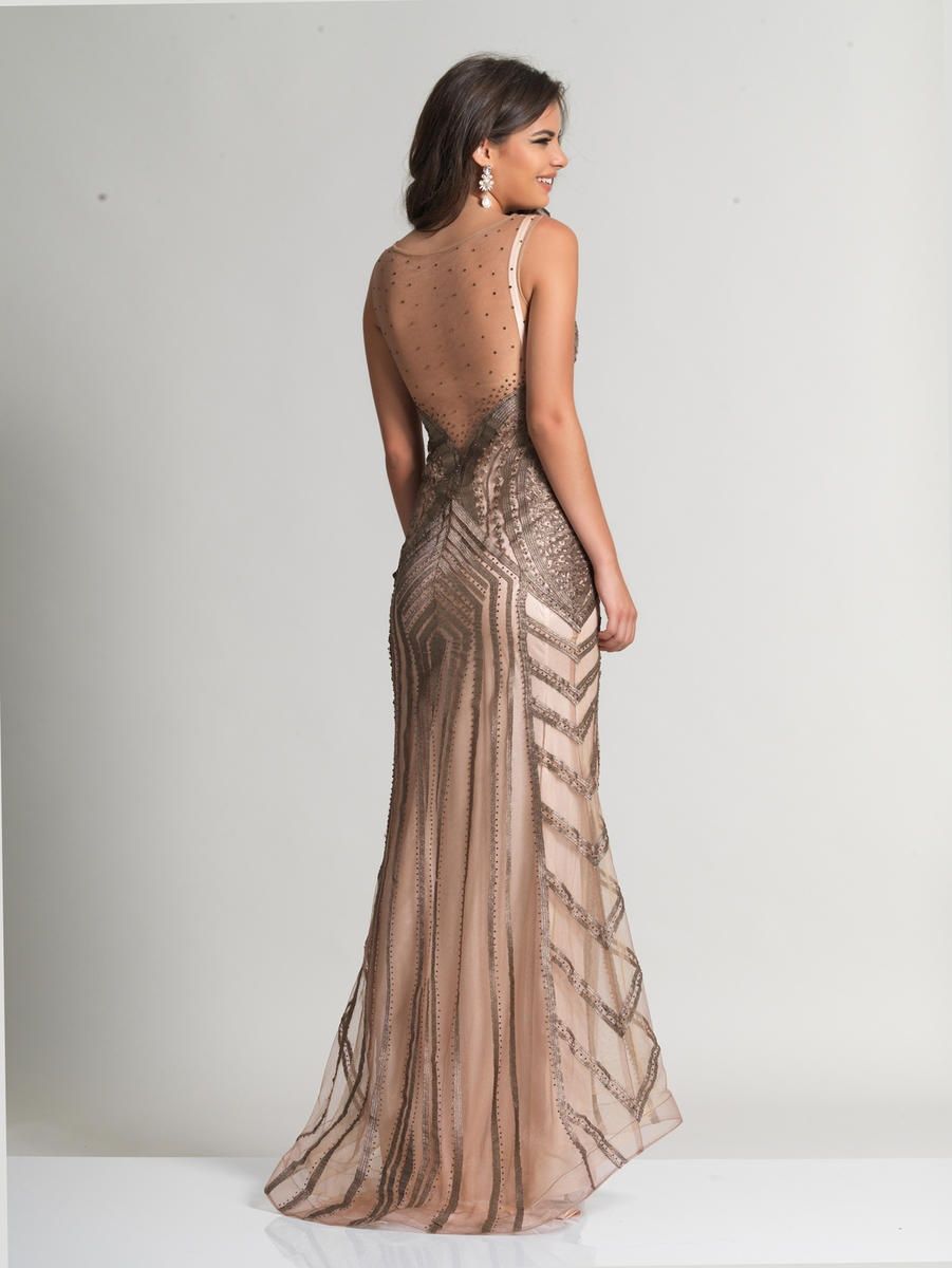 Style 2634 Dave and Johnny Size 12 Prom Brown Floor Length Maxi on Queenly