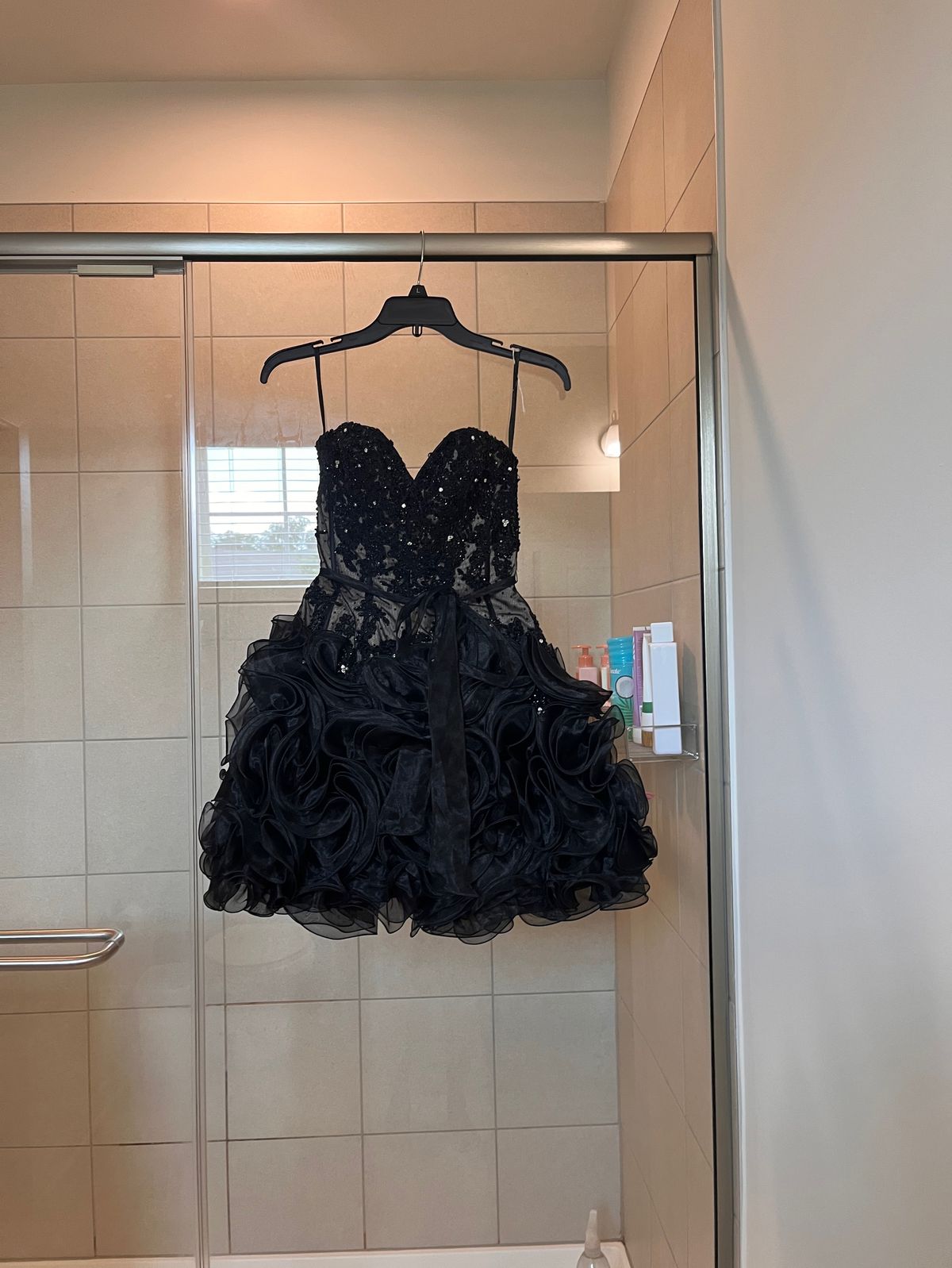 Sherri Hill Size 0 Pageant Strapless Black Cocktail Dress on Queenly
