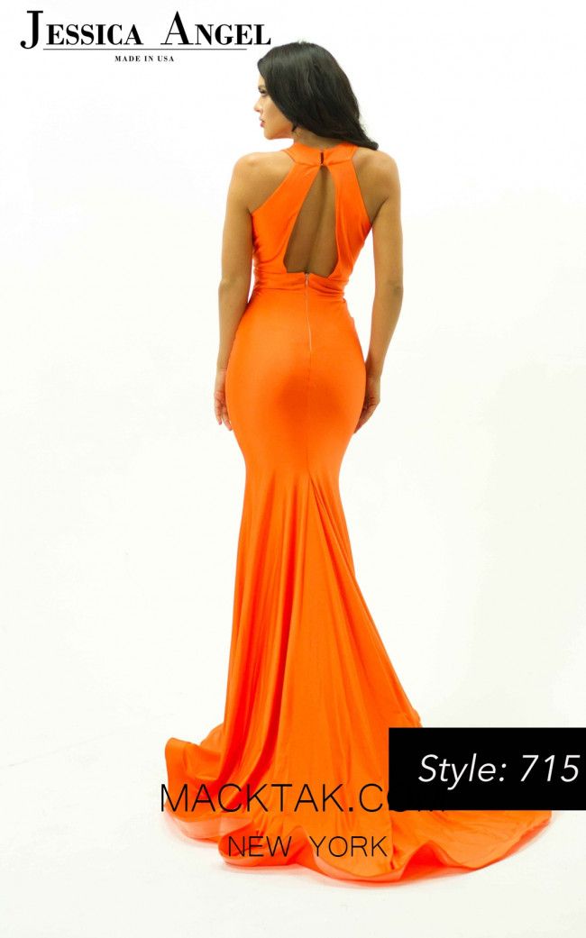 Simple Orange Halter Backless Mermaid Prom Dress – Modsele