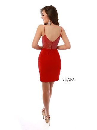 Style V-60038 Vienna Size 0 Red Cocktail Dress on Queenly