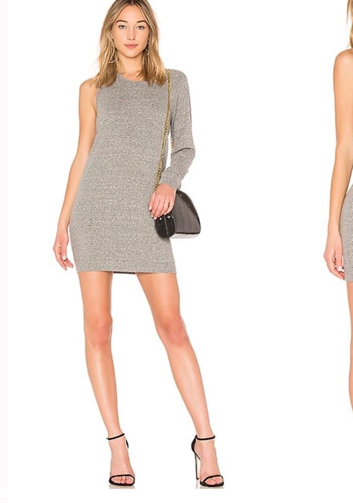 Style 22 Lanston Size S Off The Shoulder Gray Cocktail Dress on Queenly