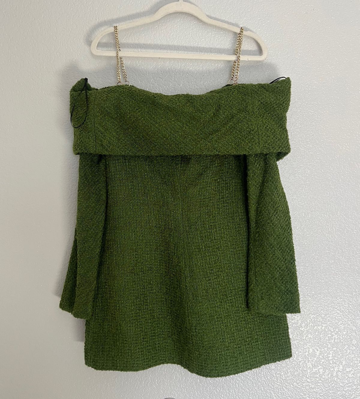 Zara Size S Homecoming Off The Shoulder Green Cocktail Dress on Queenly