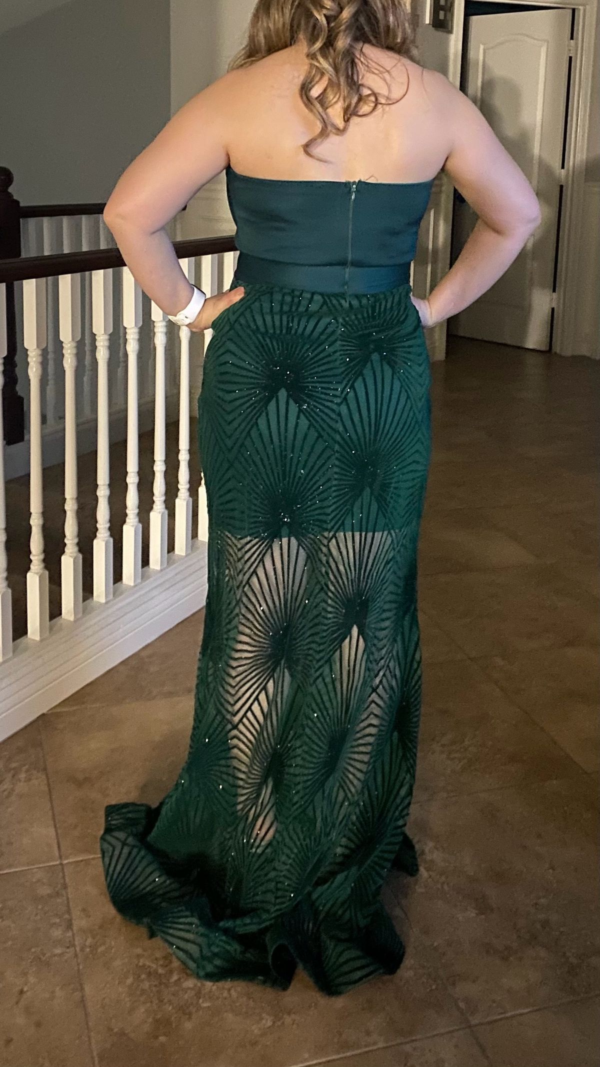 Size M Prom Strapless Green Mermaid Dress on Queenly