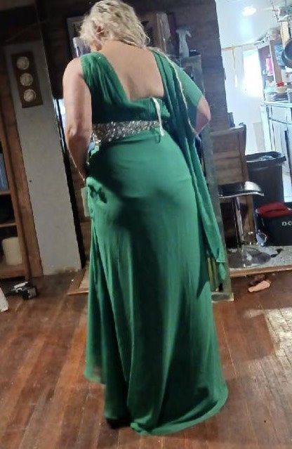 Size L Prom One Shoulder Green Cocktail Dress on Queenly