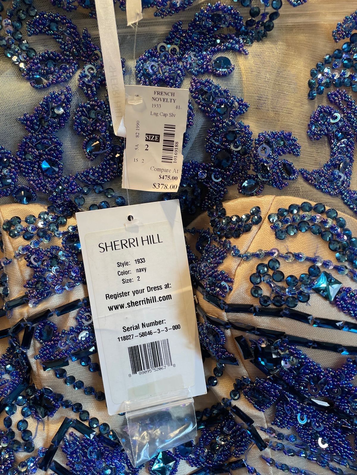 Style 1933 Sherri Hill Size 2 Prom High Neck Blue A-line Dress on Queenly