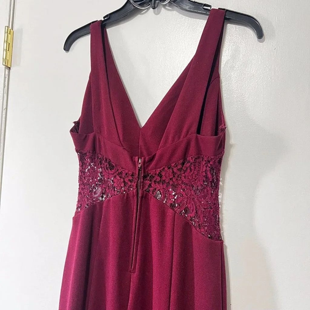 Girls Size 7 Prom Red Side Slit Dress on Queenly