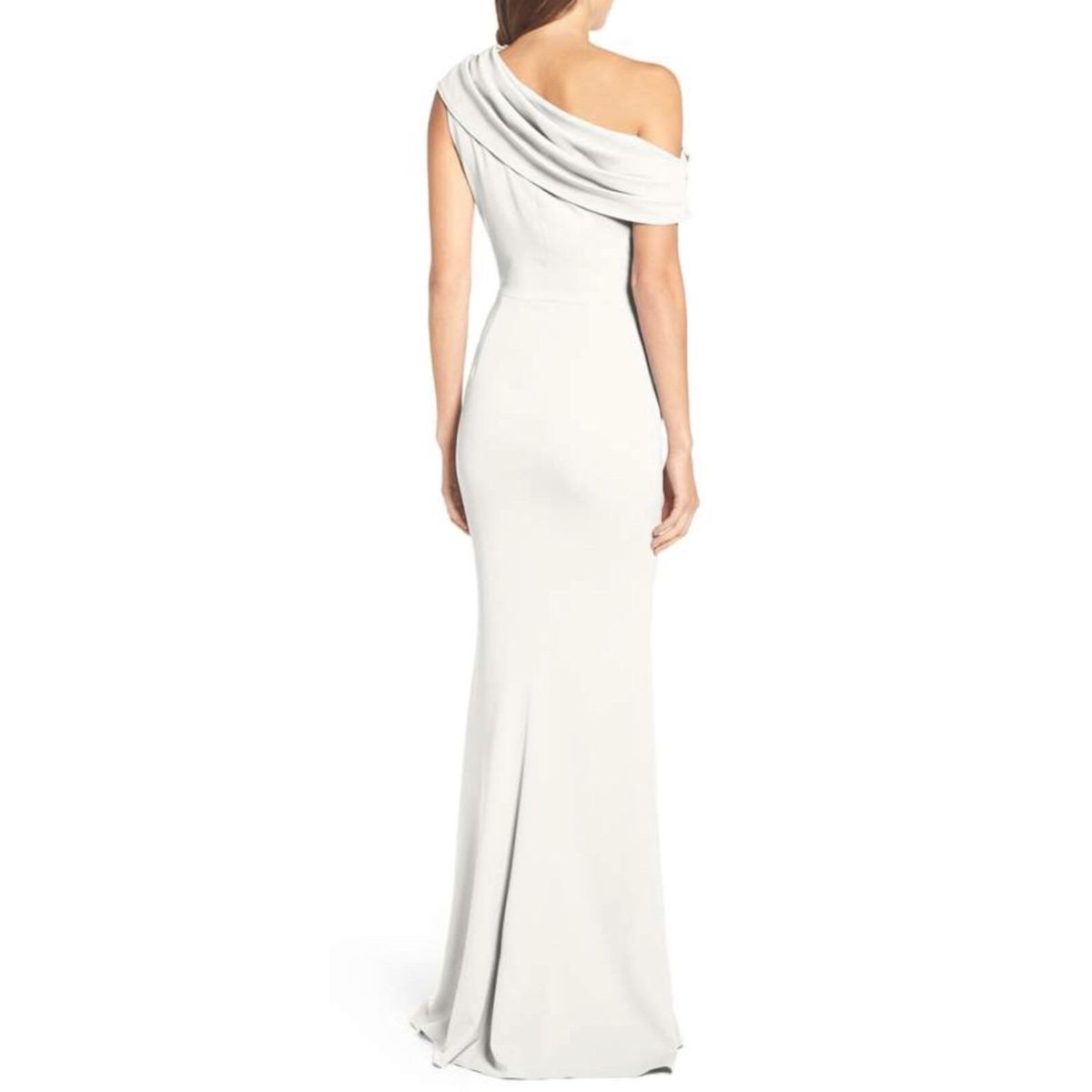Katie May Size 8 One Shoulder White Floor Length Maxi on Queenly
