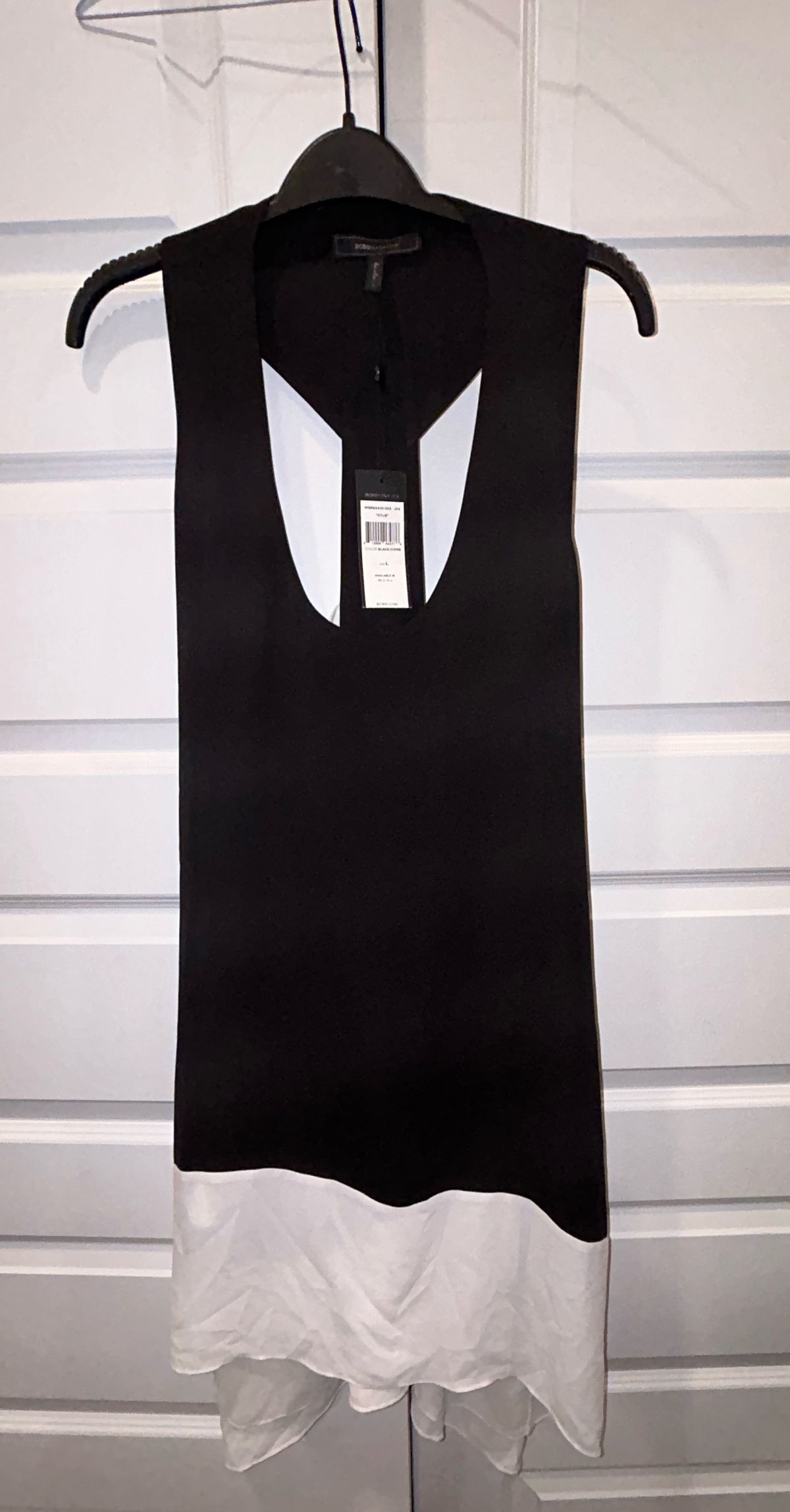 Style WQR64A10-003 “Kylie” BCBG Size L Black A-line Dress on Queenly