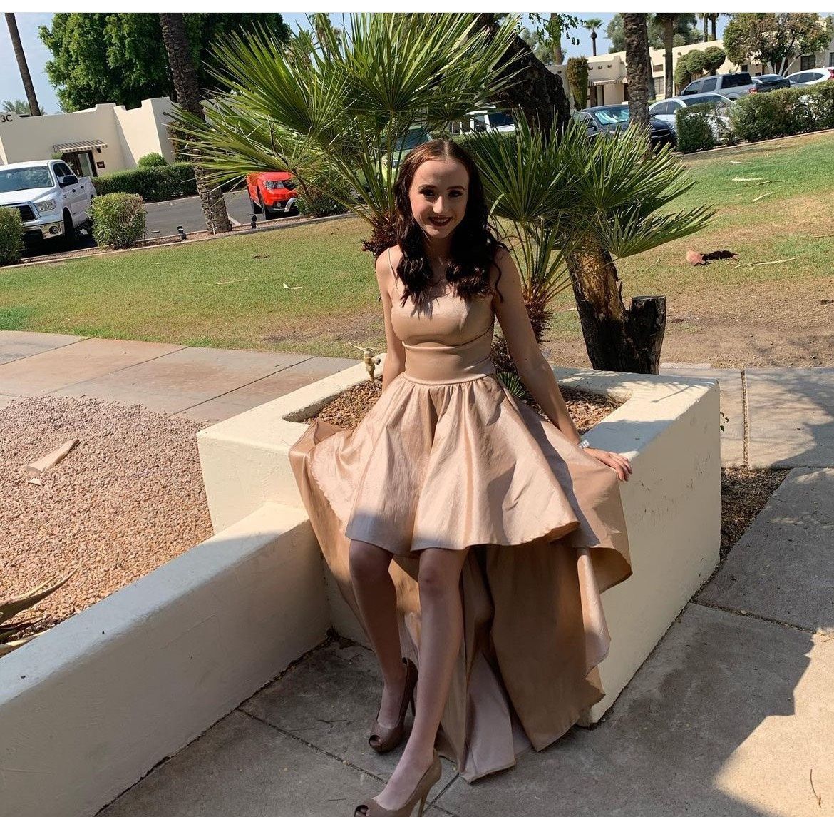 Size 0 Homecoming Nude Cocktail Dress on Queenly