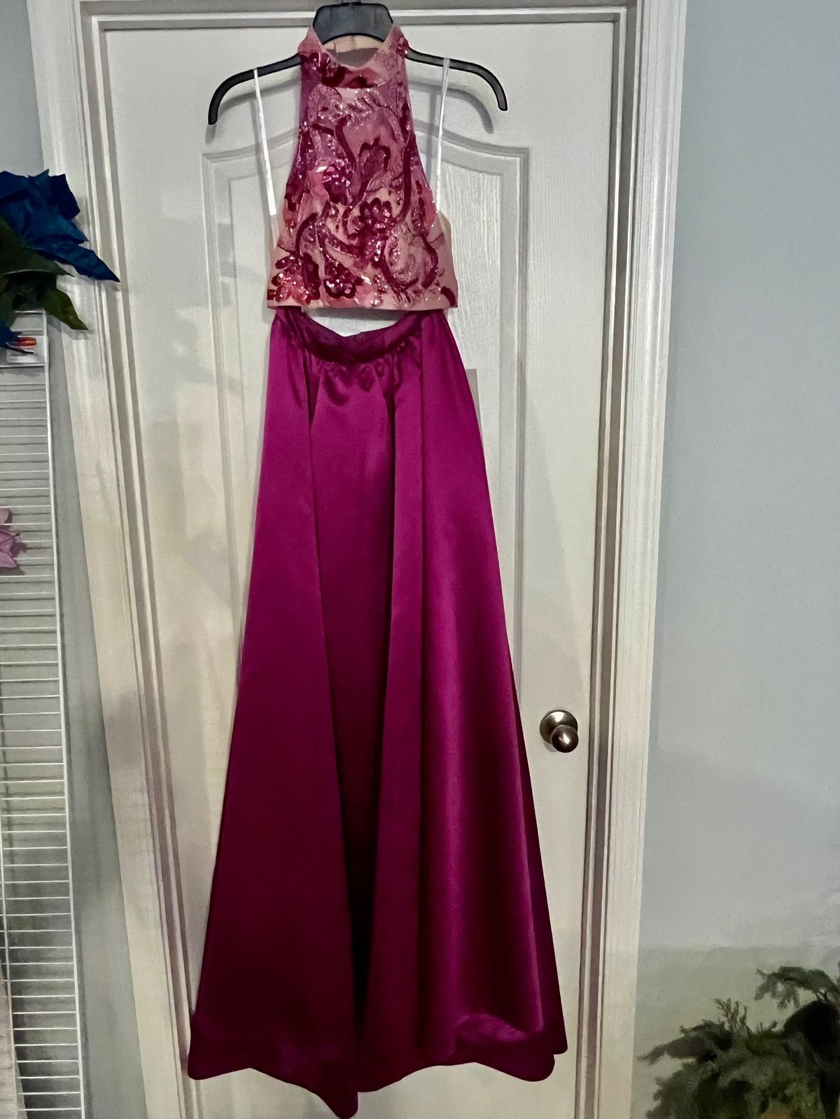 Rachel Allan Size 0 Prom High Neck Pink Floor Length Maxi on Queenly
