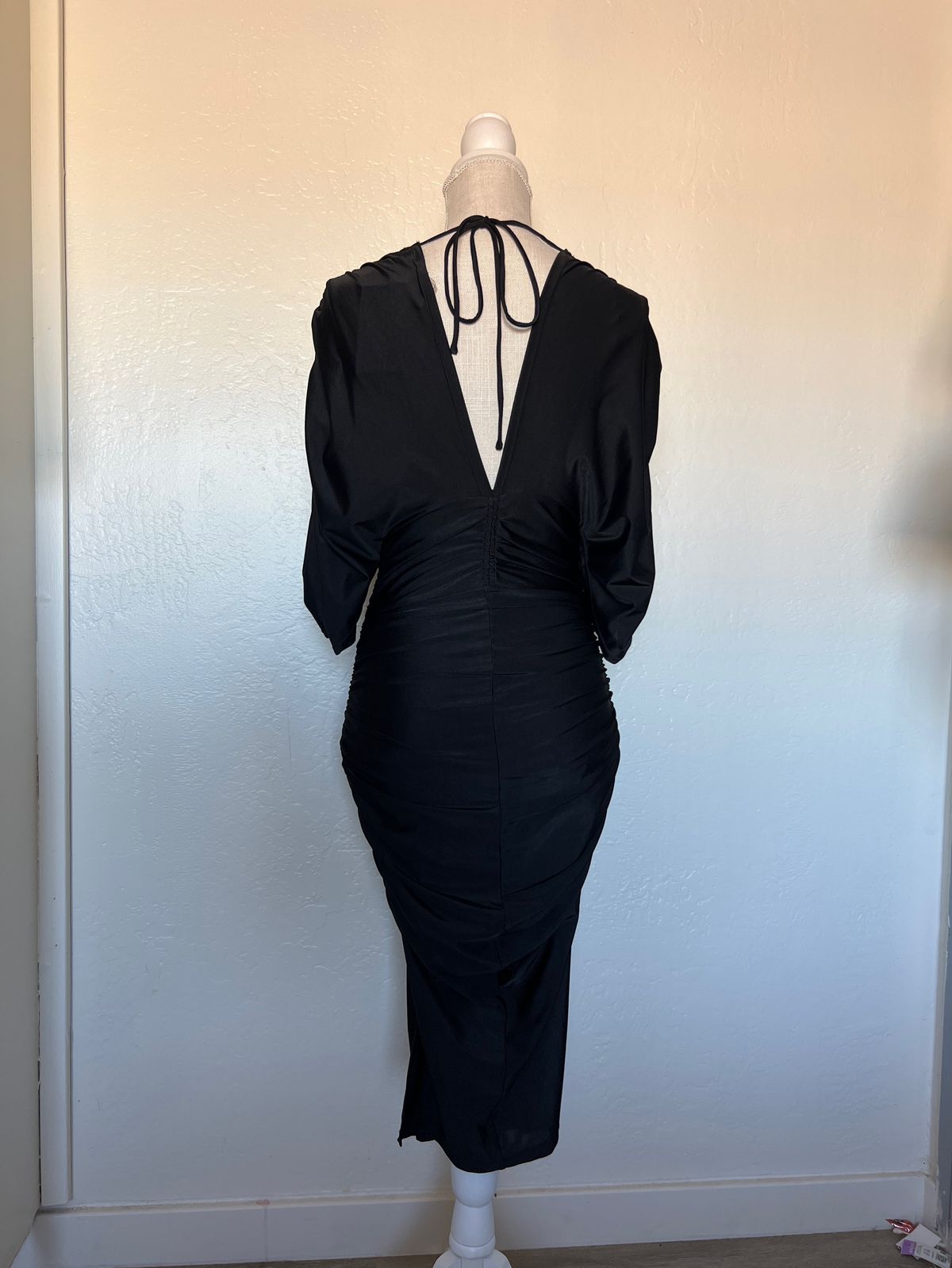 Fashion Nova Size S Plunge Black Side Slit Dress on Queenly