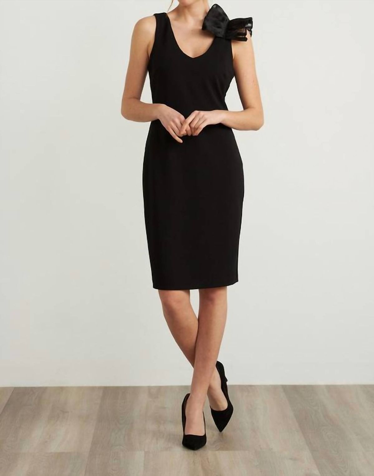 Style 1-1047602427-2168 Joseph Ribkoff Size 8 Black Cocktail Dress on Queenly