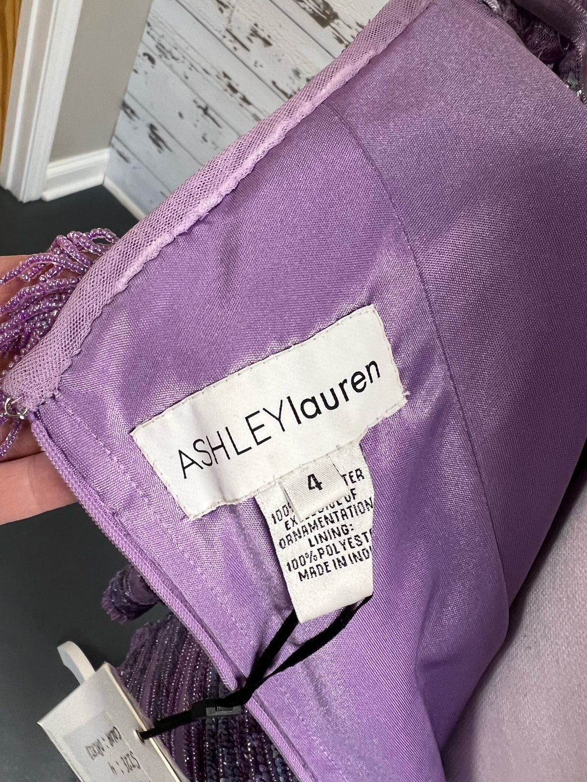 Style 4440 Ashley Lauren Size 4 Off The Shoulder Purple Cocktail Dress on Queenly