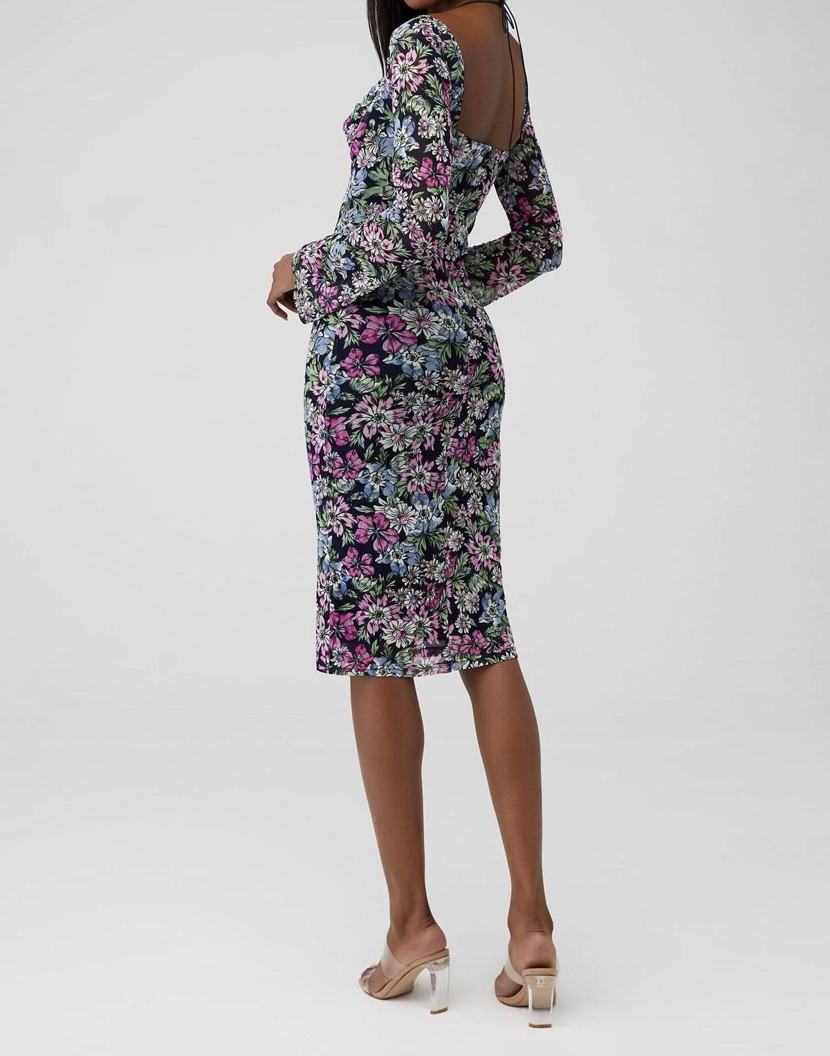 Style 1-1664834523-2696 4SI3NNA Size L Long Sleeve Floral Black Cocktail Dress on Queenly