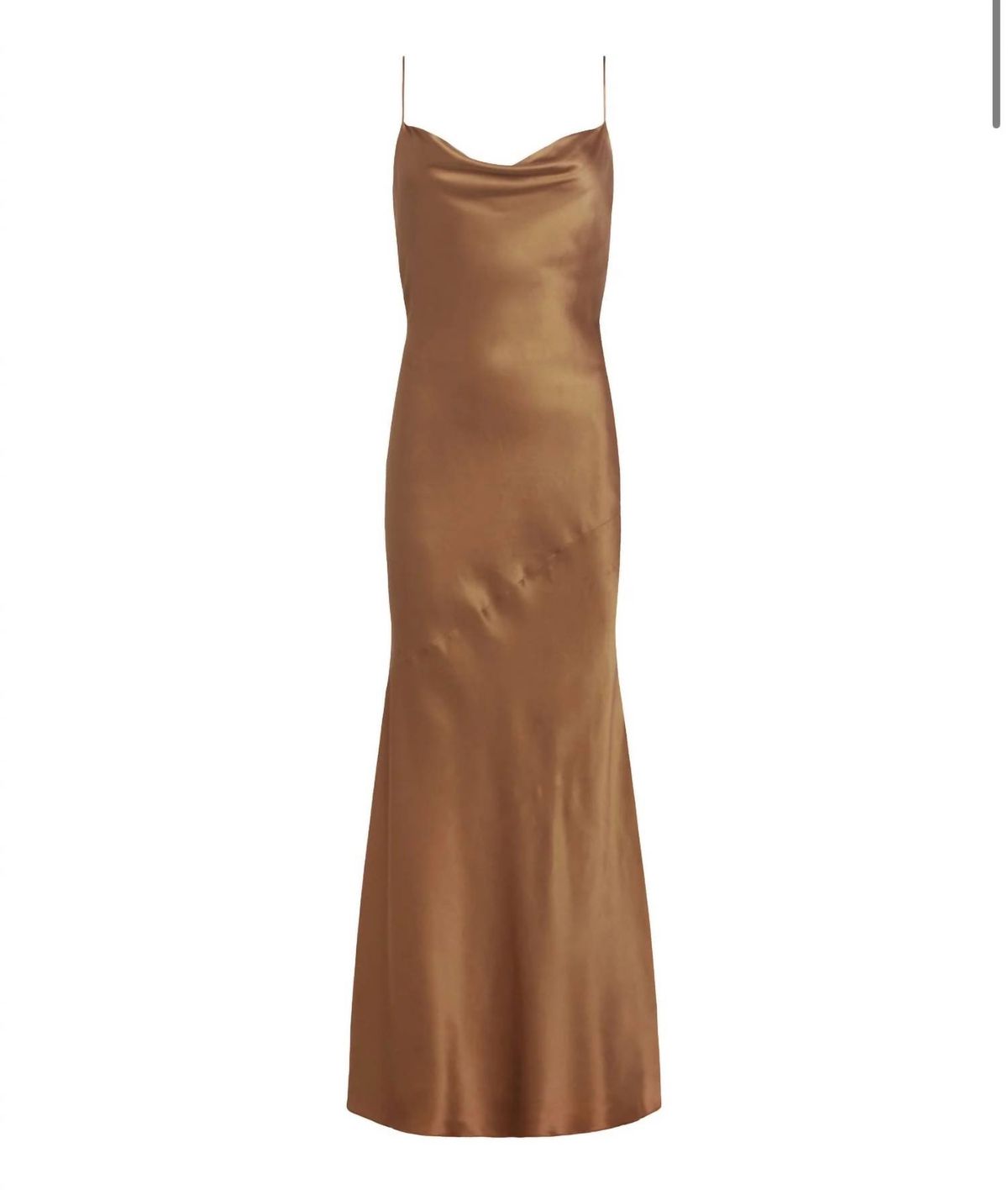 Style 1-1923292369-649 L'Agence Size 2 Satin Brown Side Slit Dress on Queenly