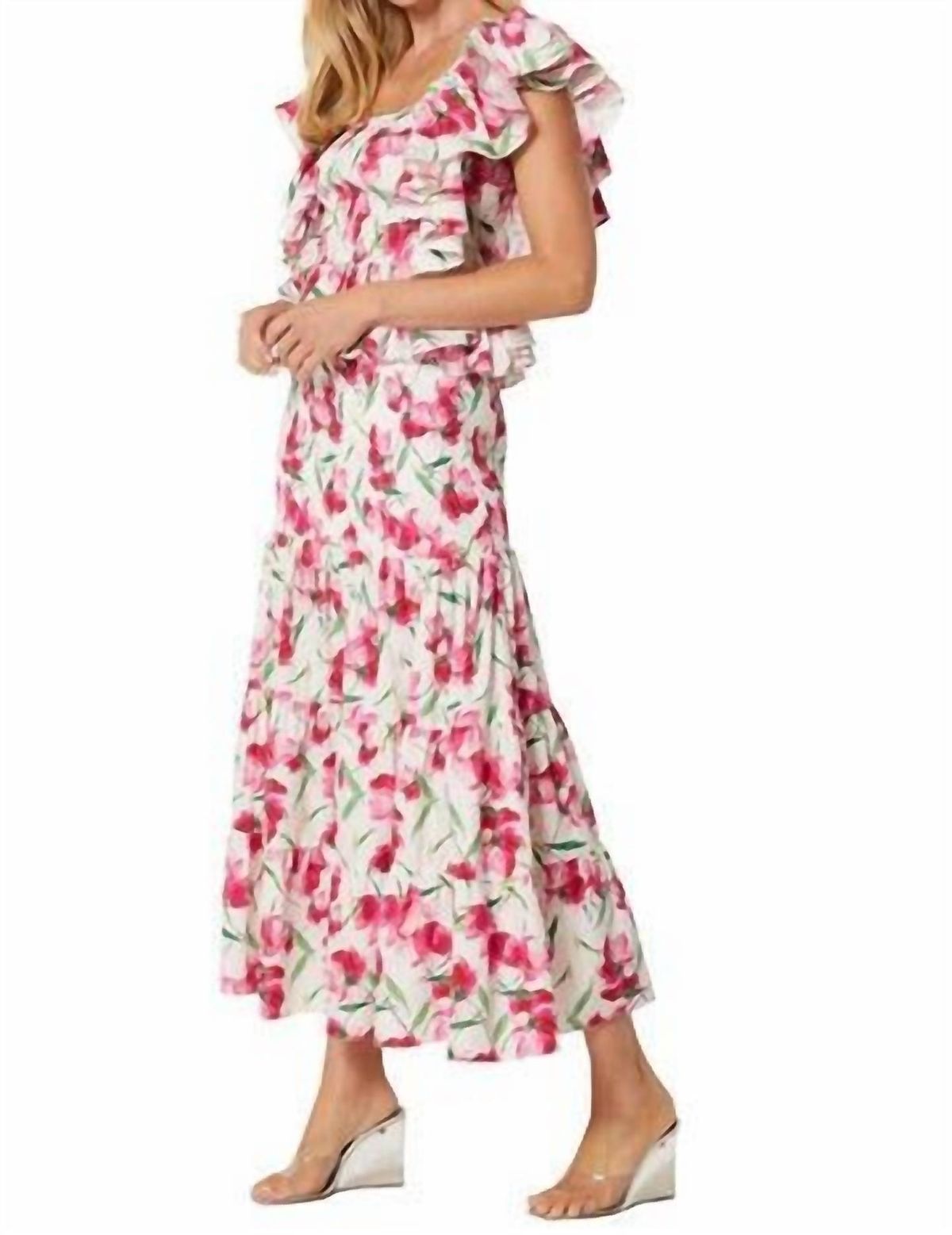 Style 1-1945628016-3236 Misa Los Angeles Size S Strapless Floral Hot Pink Cocktail Dress on Queenly