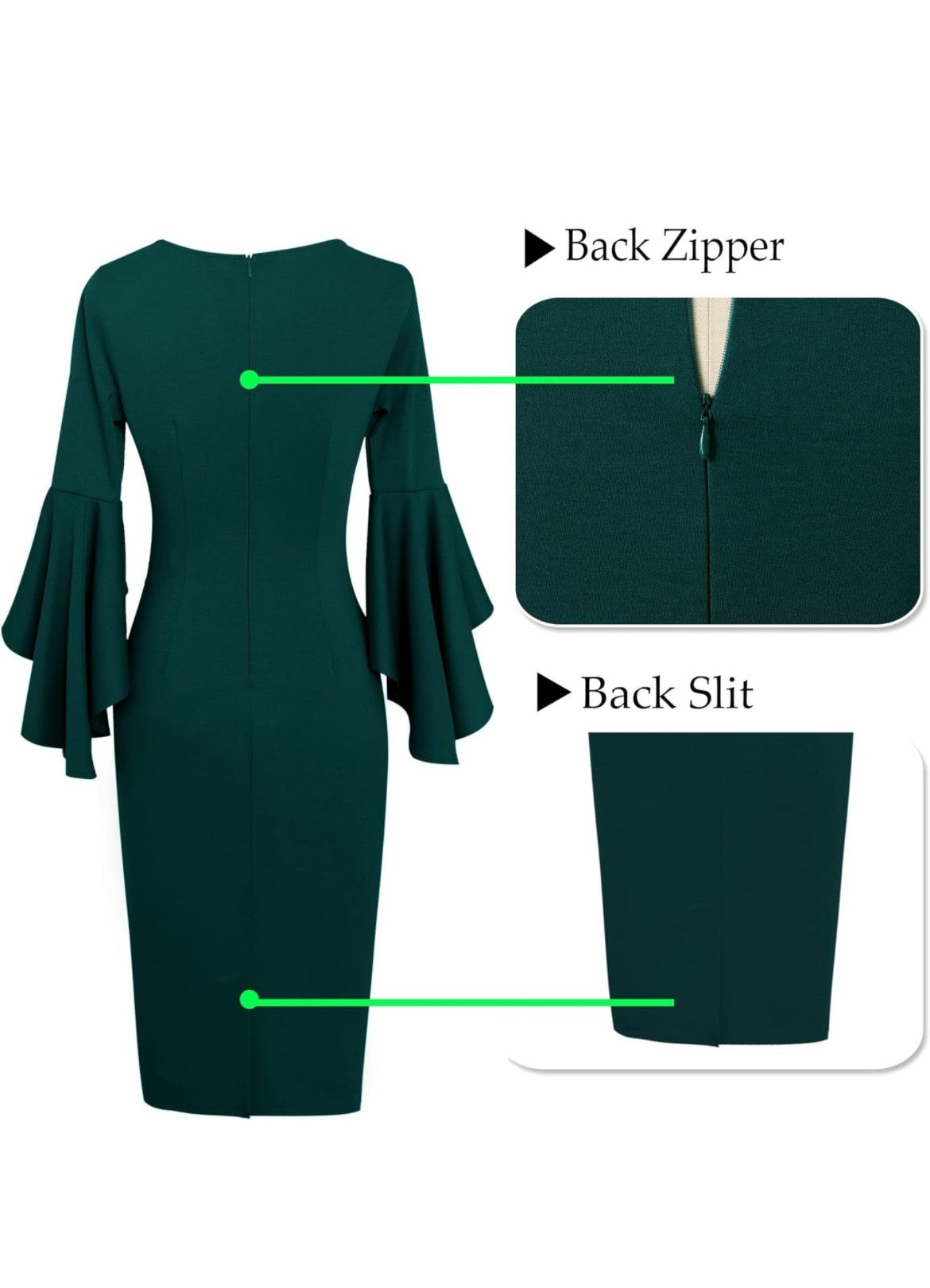 Size XL Wedding Guest Long Sleeve Green Cocktail Dress on Queenly