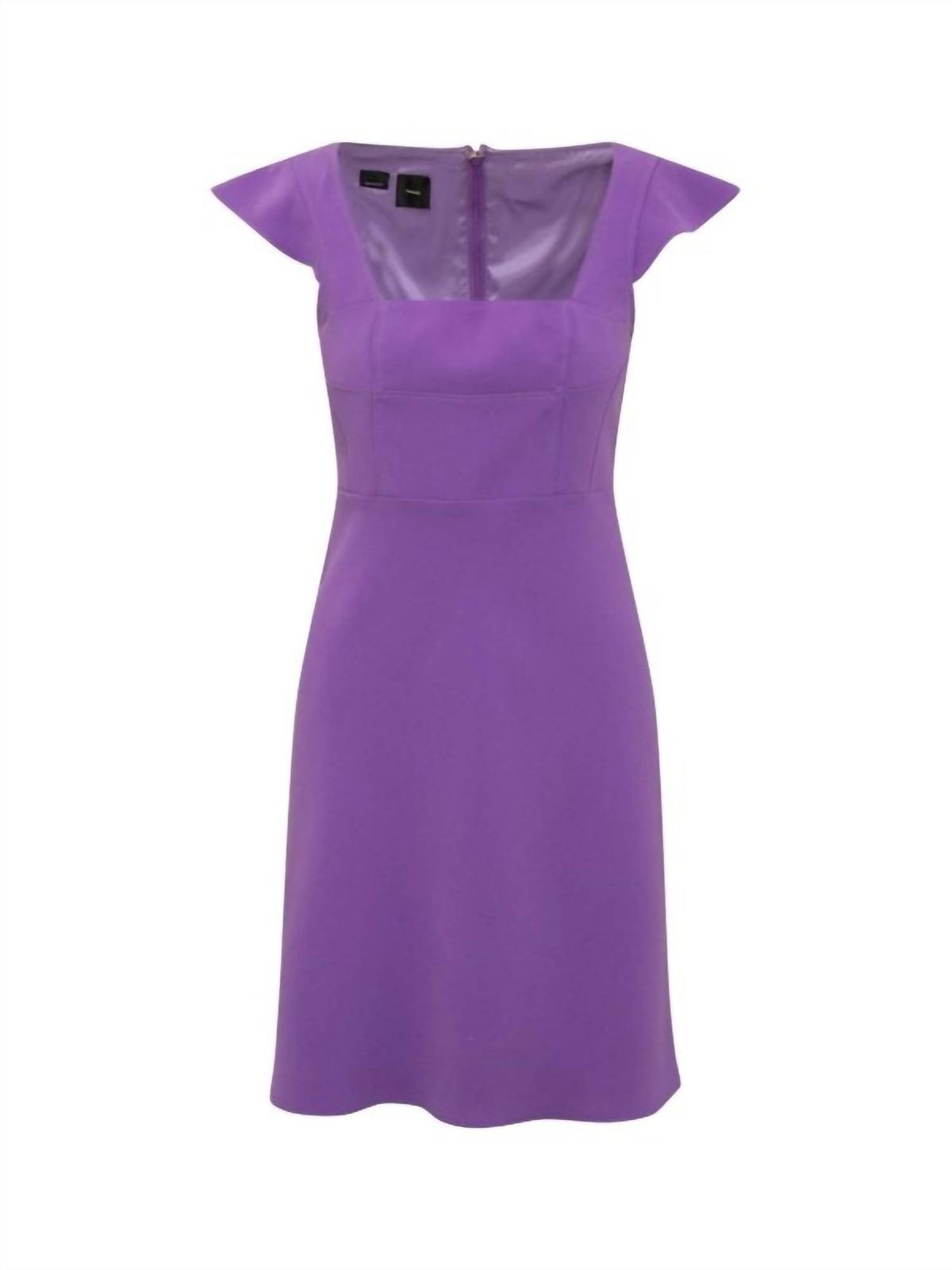 Style 1-2898805424-4463 PINKO Plus Size 15493 Cap Sleeve Purple Cocktail Dress on Queenly