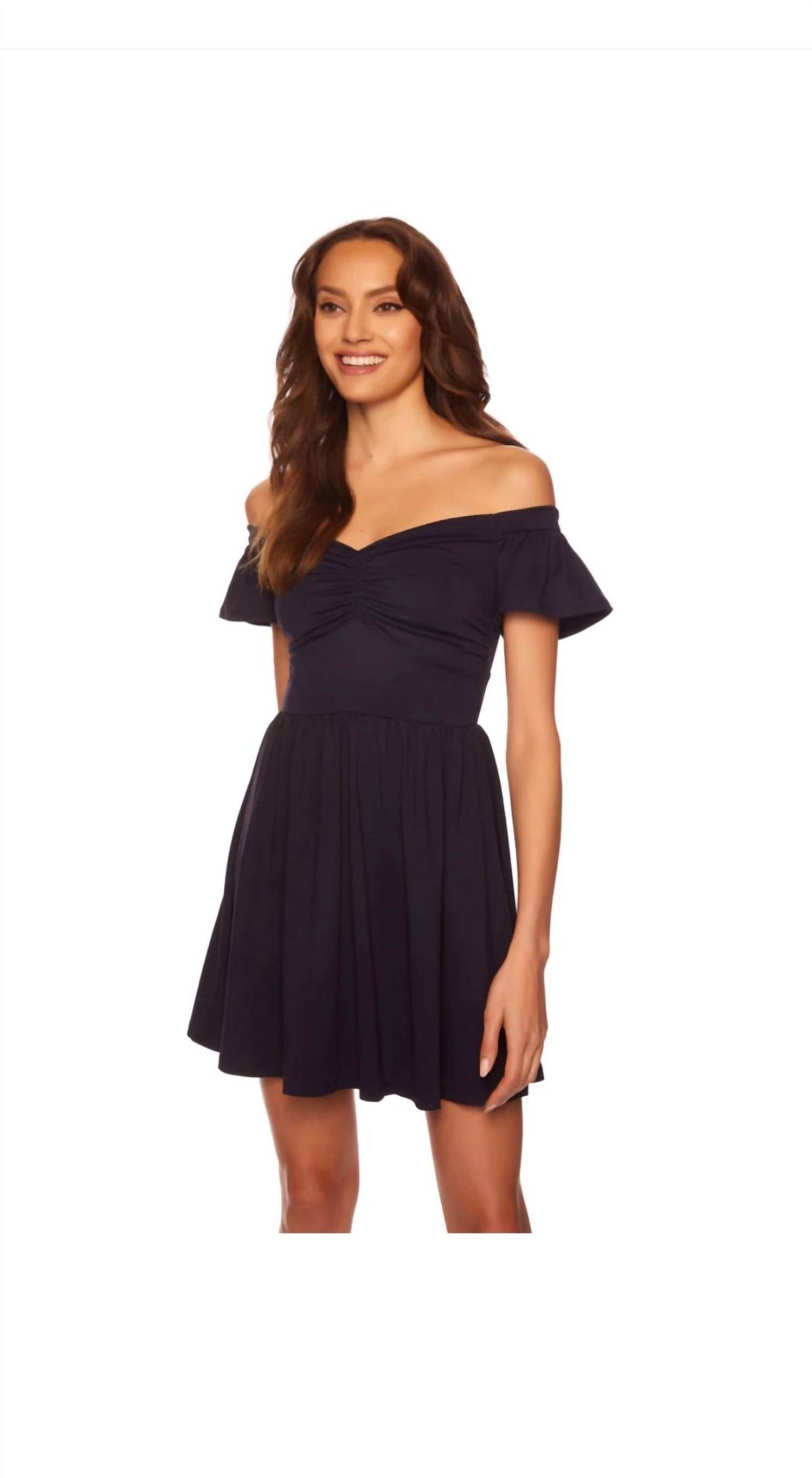 Style 1-3155765742-3897 Susana Monaco Size XS Off The Shoulder Black Cocktail Dress on Queenly