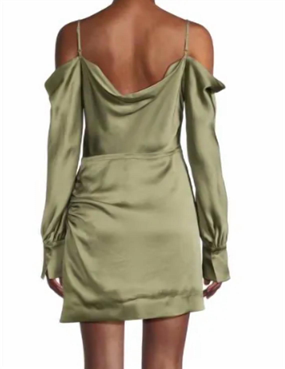 Style 1-395194147-1498 JONATHAN SIMKHAI Size 4 Long Sleeve Green Cocktail Dress on Queenly