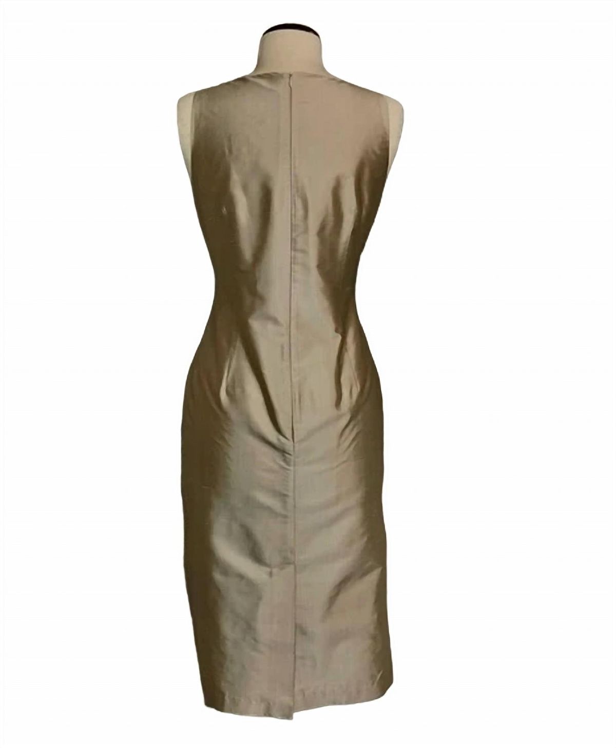 Style 1-1119851933-2168 Connie Roberson Size 8 Satin Gold Cocktail Dress on Queenly