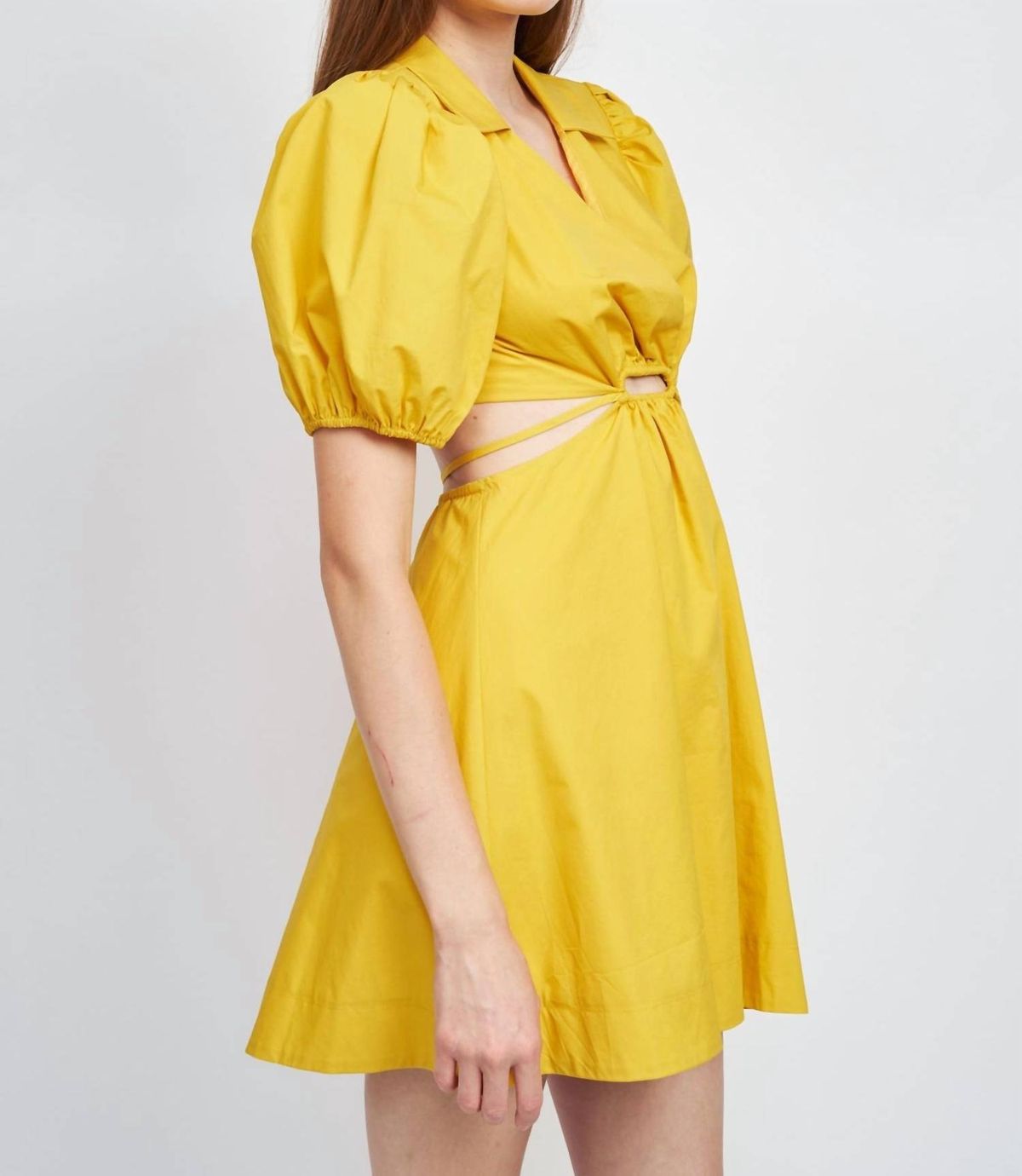 Style 1-1355867479-2696 En Saison Size L High Neck Yellow Cocktail Dress on Queenly
