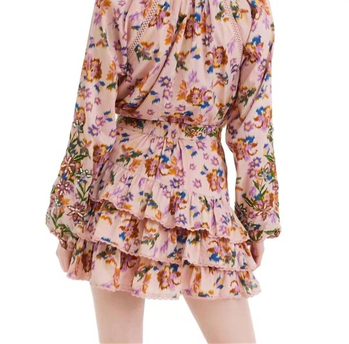 Style 1-1796139747-3855 ALLISON NEW YORK Size XS Long Sleeve Floral Pink Cocktail Dress on Queenly