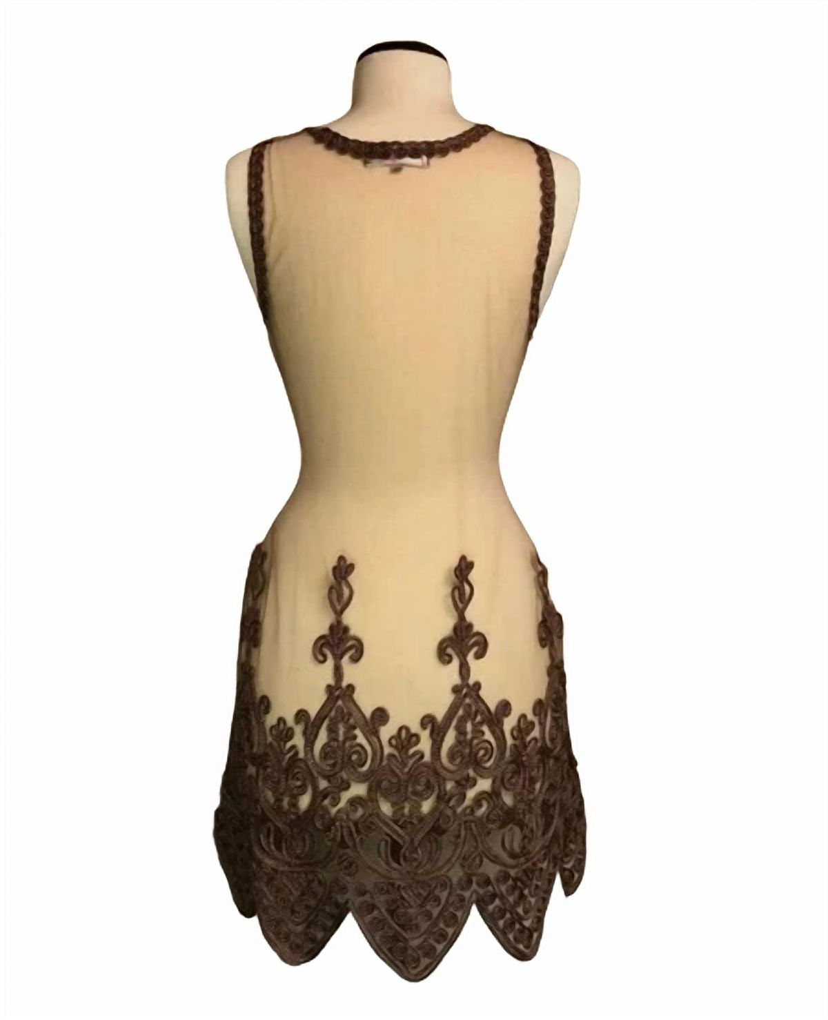 Style 1-3092658194-2696 Pretty Angel Size L Lace Brown Cocktail Dress on Queenly