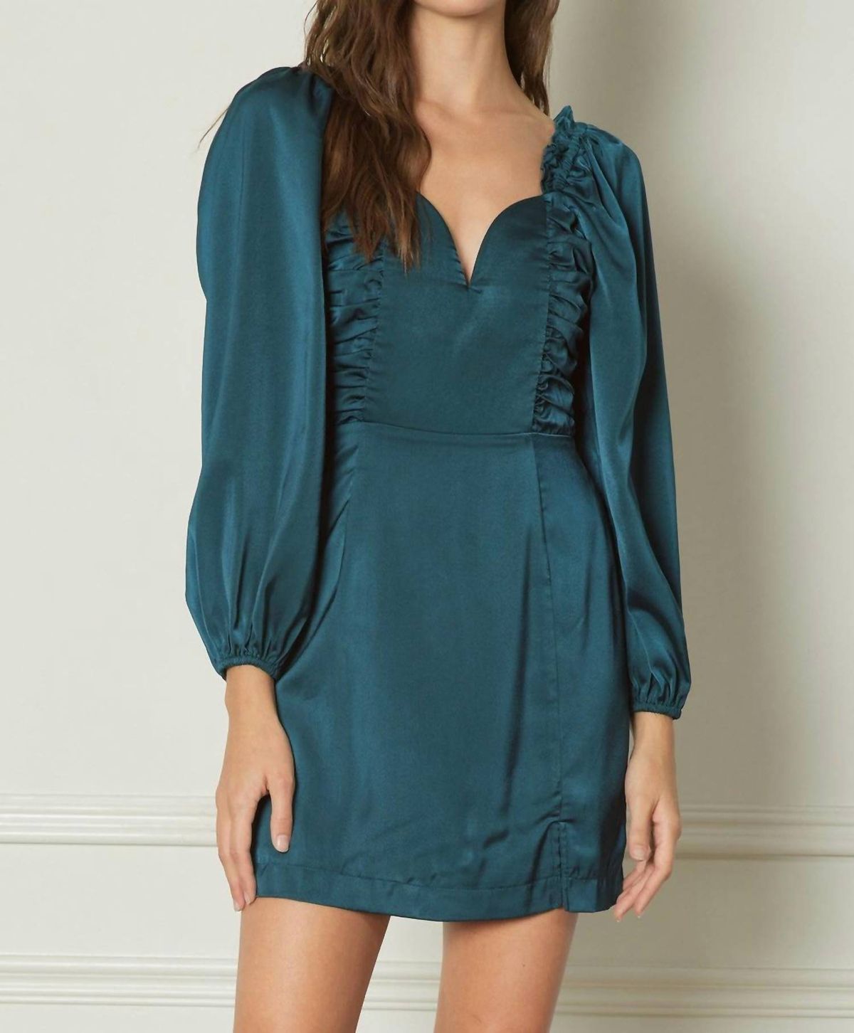Style 1-3894815260-2791 entro Size L Long Sleeve Sheer Green Cocktail Dress on Queenly