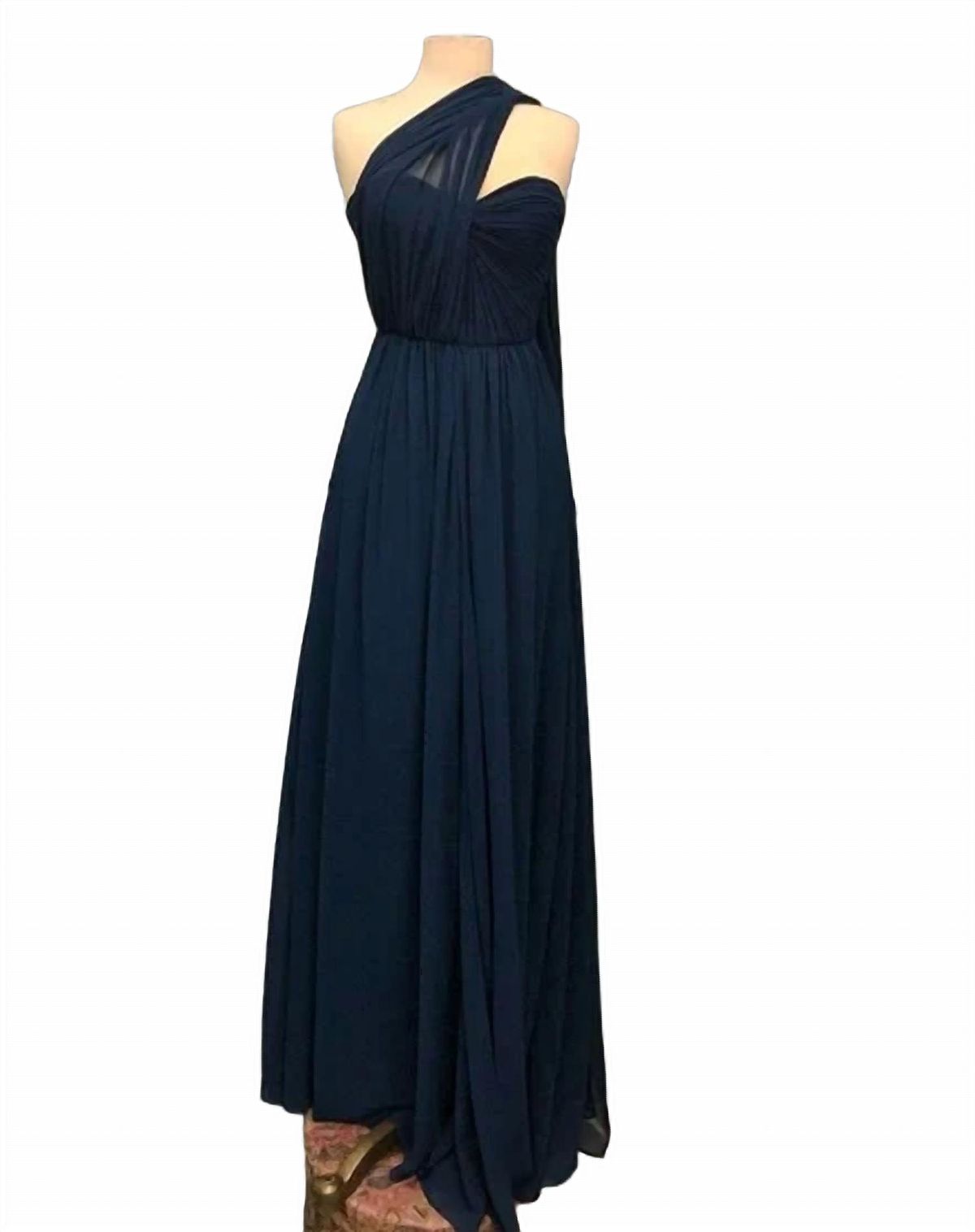 Style 1-815018455-98 Bariano Size 10 Blue Floor Length Maxi on Queenly