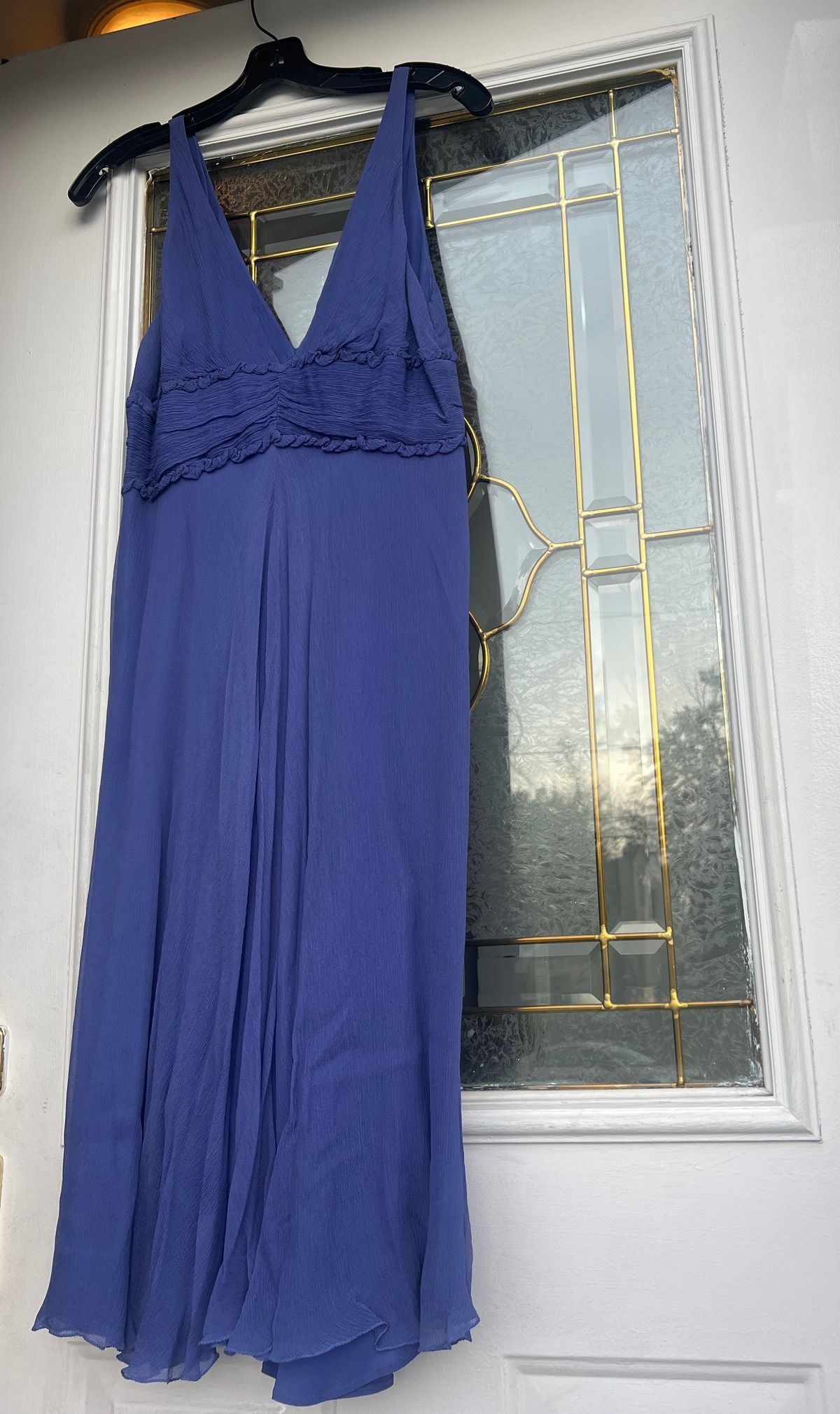 Size 10 Plunge Purple A-line Dress on Queenly