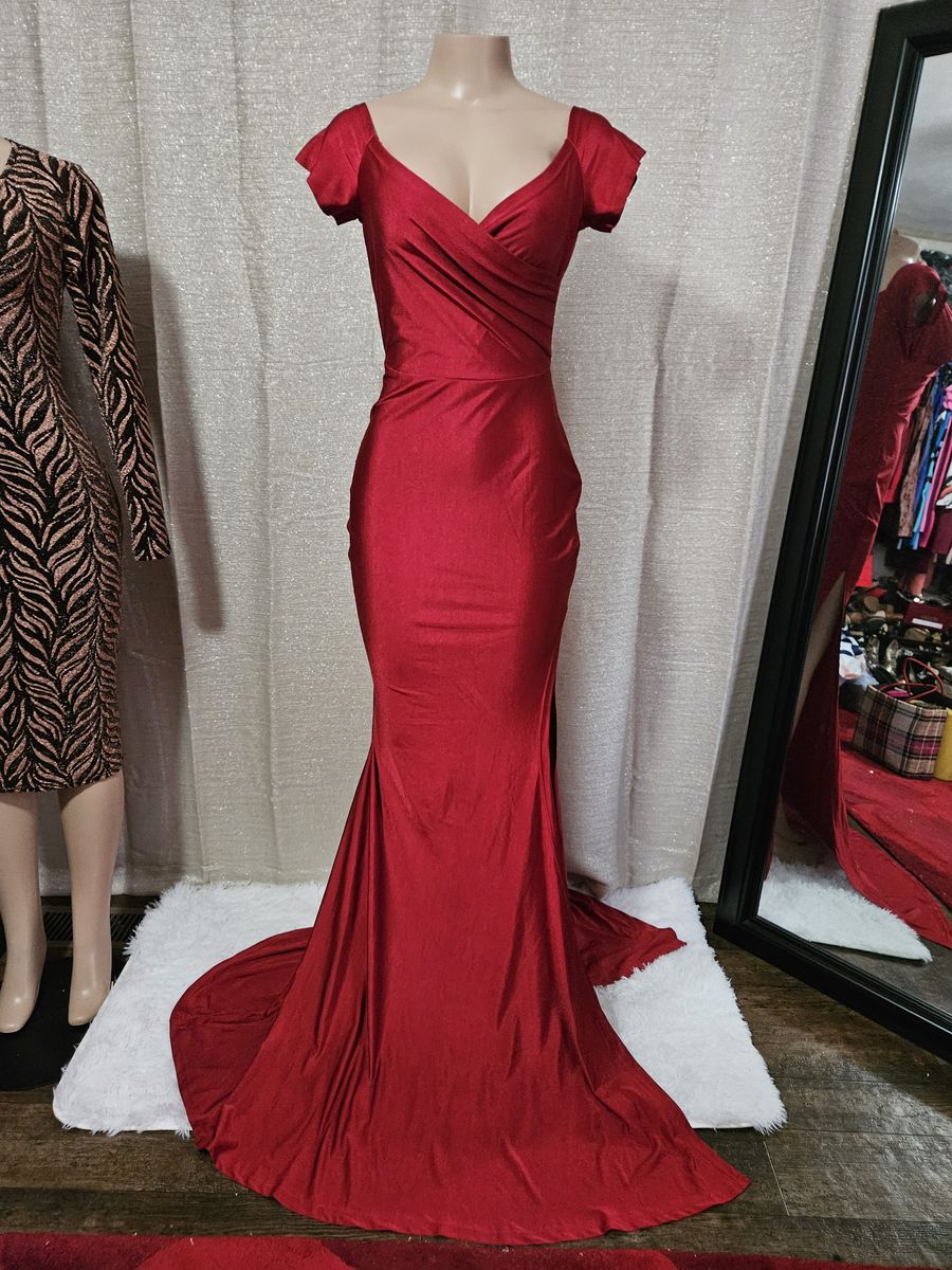 soyaza  Size 4 Prom Red Mermaid Dress on Queenly