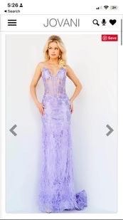 Style 08141 Jovani Size 8 Prom Plunge Purple Floor Length Maxi on Queenly