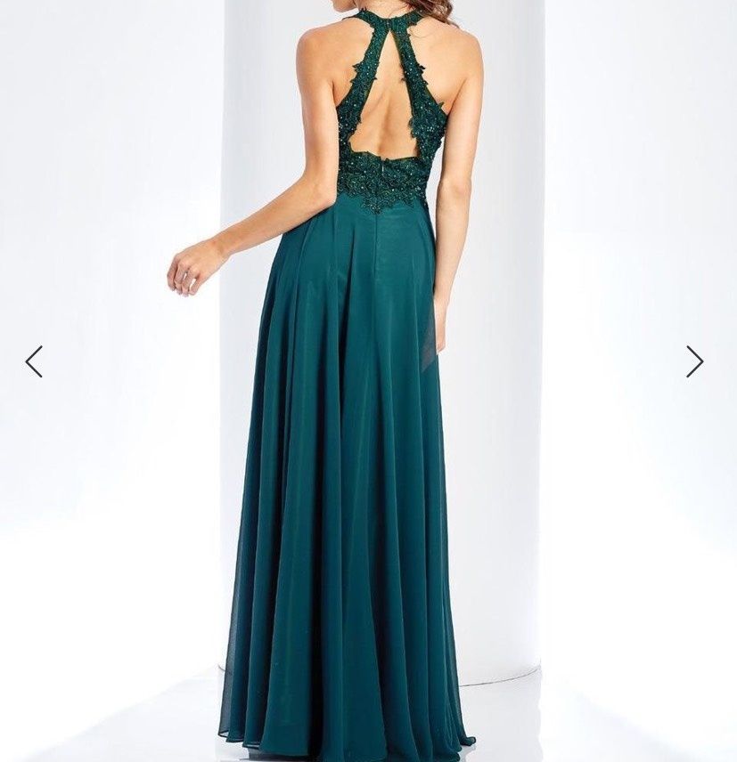 Clarisse Plus Size 18 Prom Halter Green A-line Dress on Queenly