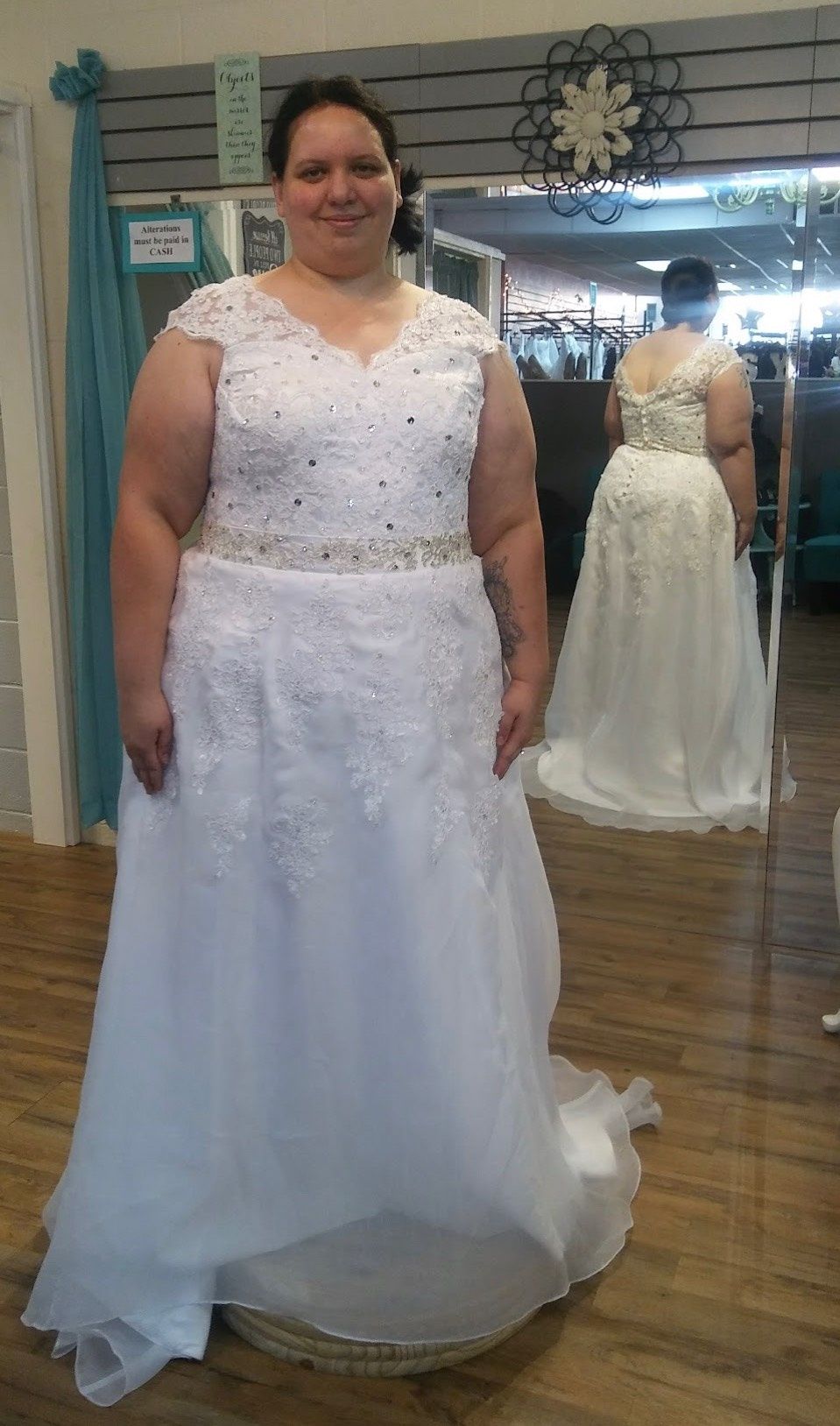 Plus Size 22 Wedding Plunge White Ball Gown on Queenly