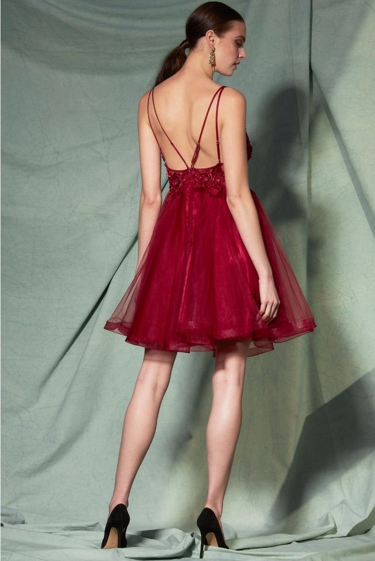 Style EF0023S Bicici & Coty Size L Burgundy Red Cocktail Dress on Queenly